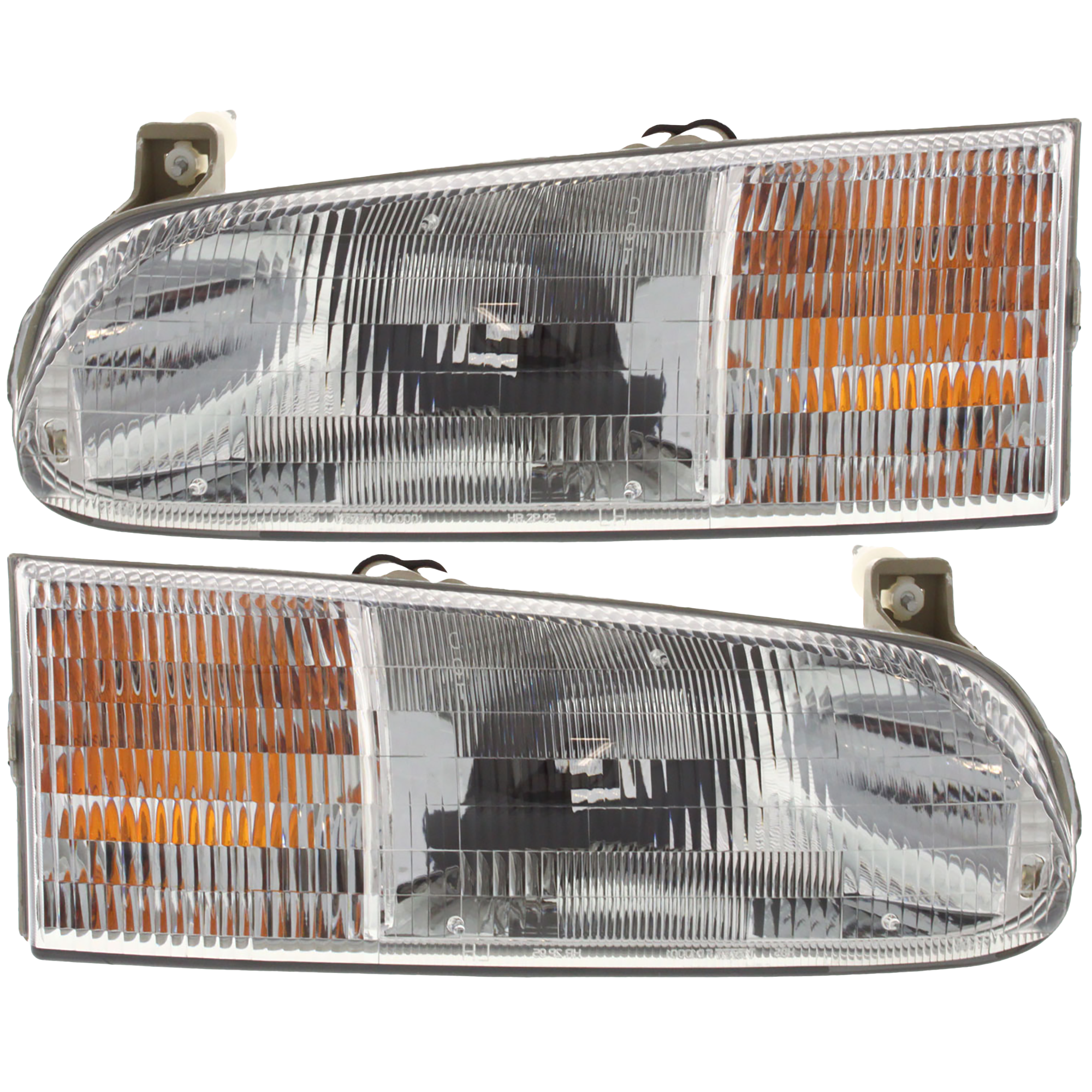 AM WINDSTAR 95-97 HEAD LAMP RH AND LH Assembly Halogen SKU SET 20-3004-00 Partslink FO2502123 FO2503123 OEM F58Z13008B F58Z13008A