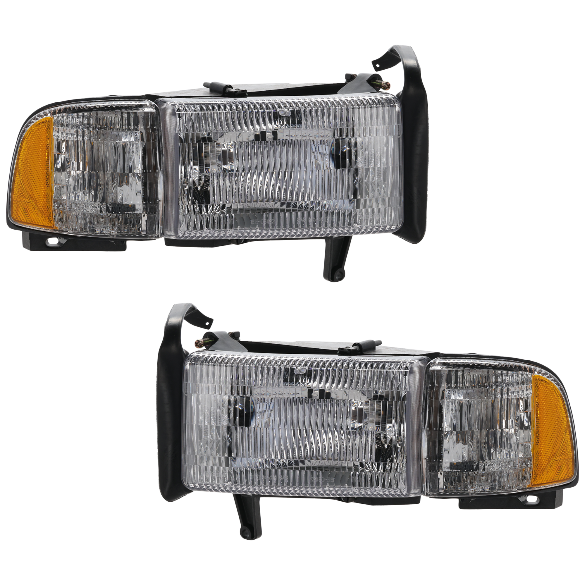 AM DODGE FULL SIZE PICKUP 94-02 HEAD LAMP RH AND LH Assembly Halogen w Corner Light Old Body Style 99-02 w o Sport Package SKU SET 20-3016-78 Partslink CH2502101 CH2503101 OEM 55076749AD 55076749AO 55076748