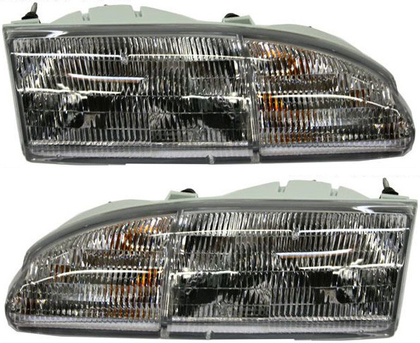 AM THUNDERBIRD 94-95 HEAD LAMP RH AND LH Assembly Halogen SKU SET 20-3173-88 Partslink FO2502128 FO2503128 OEM F4SZ13008B F4SZ13008A