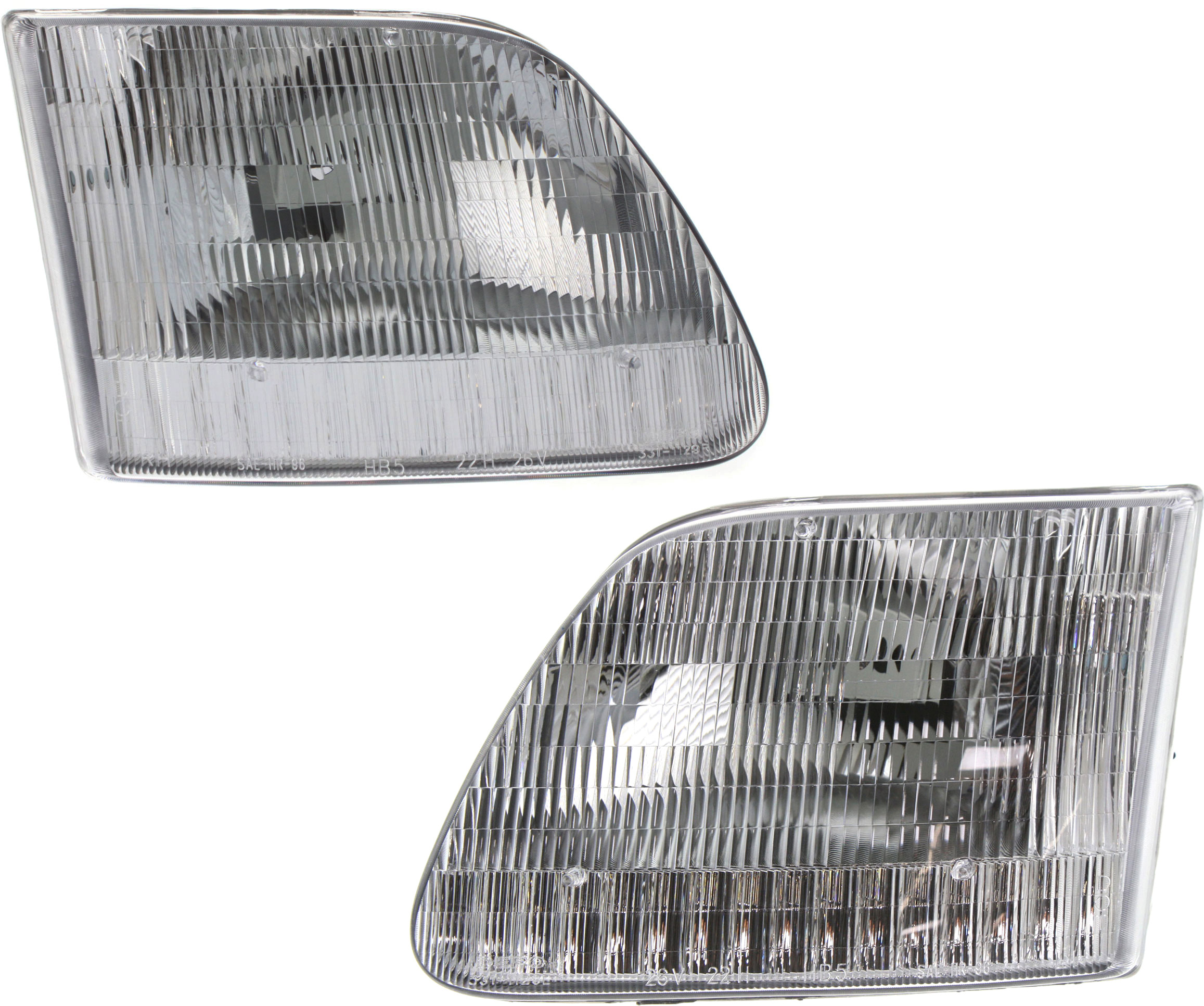 AM F SERIES 97-03 HEAD LAMP RH AND LH Assembly Halogen w o Bracket From 7-96 Excludes STX Heritage Harley King Ranch Models CAPA SKU SET 20-3519-80Q Partslink FO2503139C FO2502139C OEM 3L3Z13008CA 3L3Z13008DA