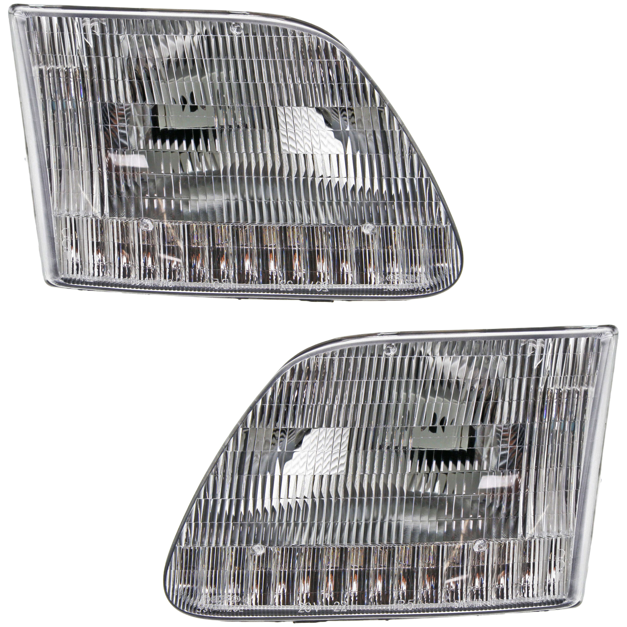 AM F SERIES 97-03 HEAD LAMP RH AND LH Assembly Halogen w o Bracket From 7-96 Excludes STX Heritage Harley King Ranch Models SKU SET 20-3519-80 Partslink FO2503139 FO2502139 OEM 3L3Z13008CA 3L3Z13008DA