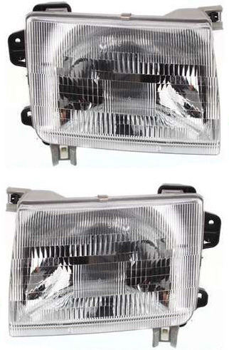 AM FRONTIER 98-00 HEAD LAMP RH AND LH Assembly Halogen To 9-99 SKU SET 20-5221-00 Partslink NI2502121 NI2503121 OEM 260603S525-260103S525