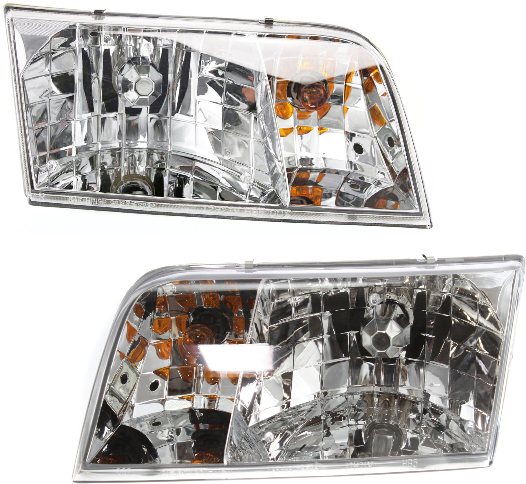 AM CROWN VICTORIA 98-11 HEAD LAMP RH AND LH Assembly Halogen SKU SET 20-5233-00 Partslink FO2502200 FO2503200 OEM 4W7Z13008A 4W7Z13008B