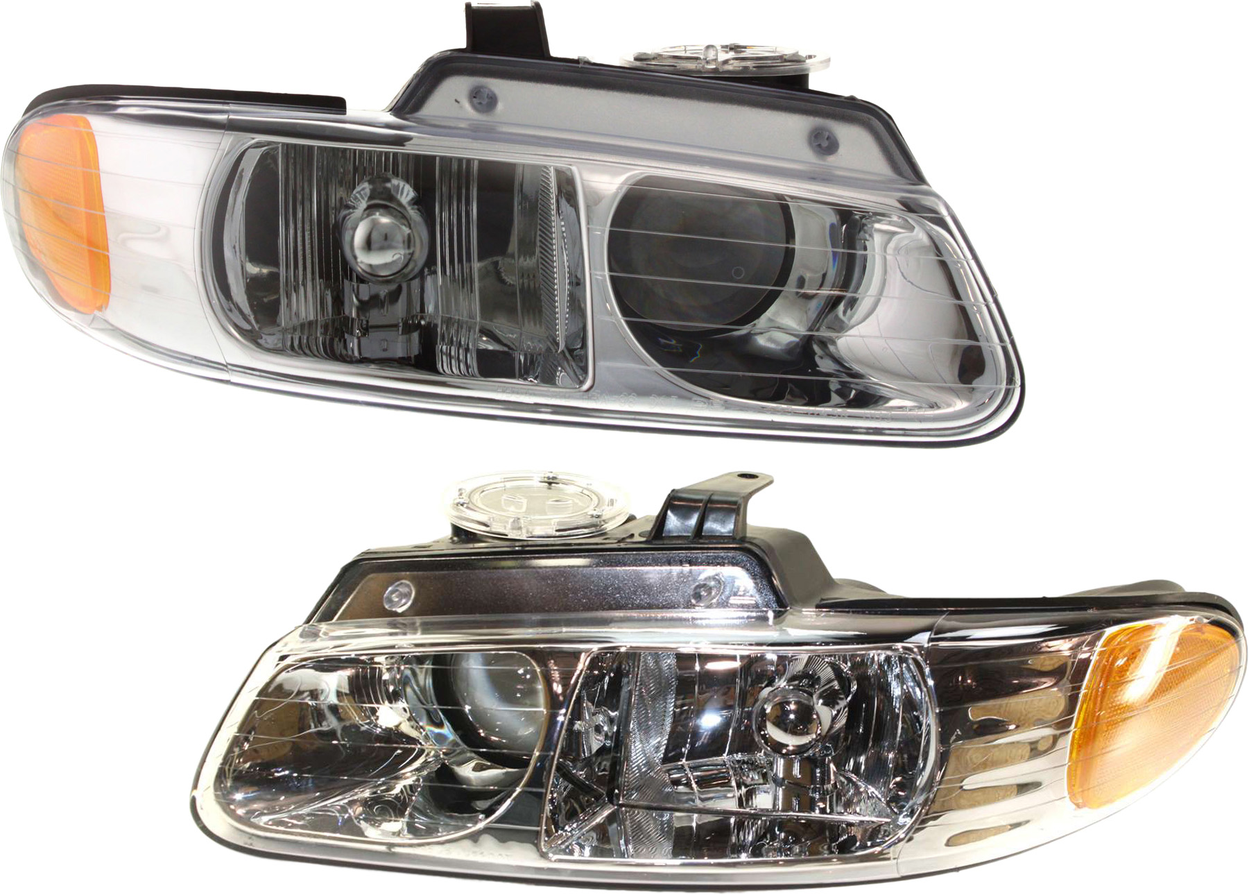 AM CARAVAN TOWN AND COUNTRY VOYAGER 96-99 HEAD LAMP RH AND LH Assembly Halogen w Quad Lamps SKU SET 20-5241-00 Partslink CH2502114 CH2503114 OEM 4857151AC 4857150AC