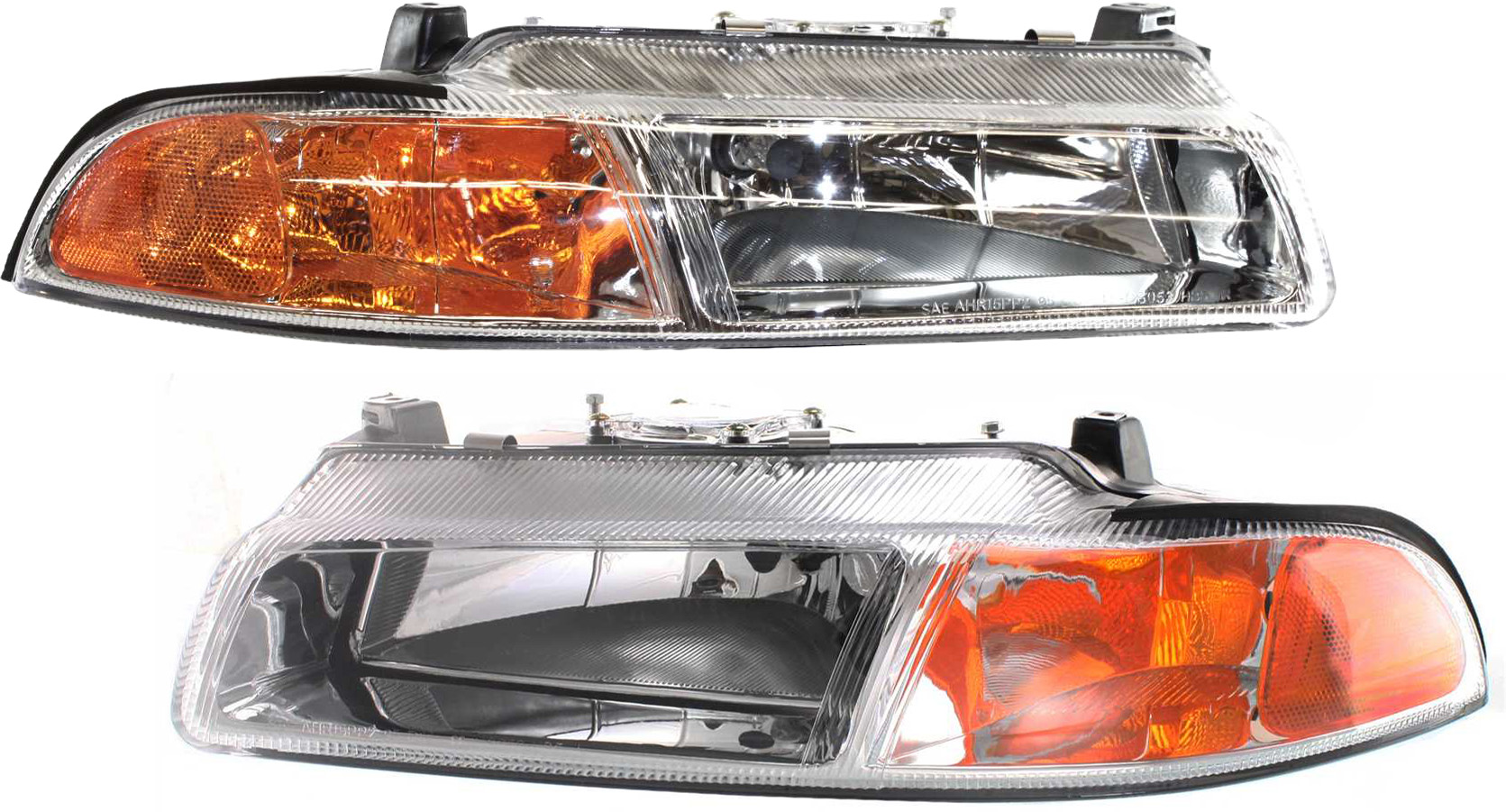 AM STRATUS 95-00 HEAD LAMP RH AND LH Assembly Halogen w Improved Pattern Beam SKU SET 20-5399-00 Partslink CH2502112 CH2503112 OEM 4630873AB 4630872AB