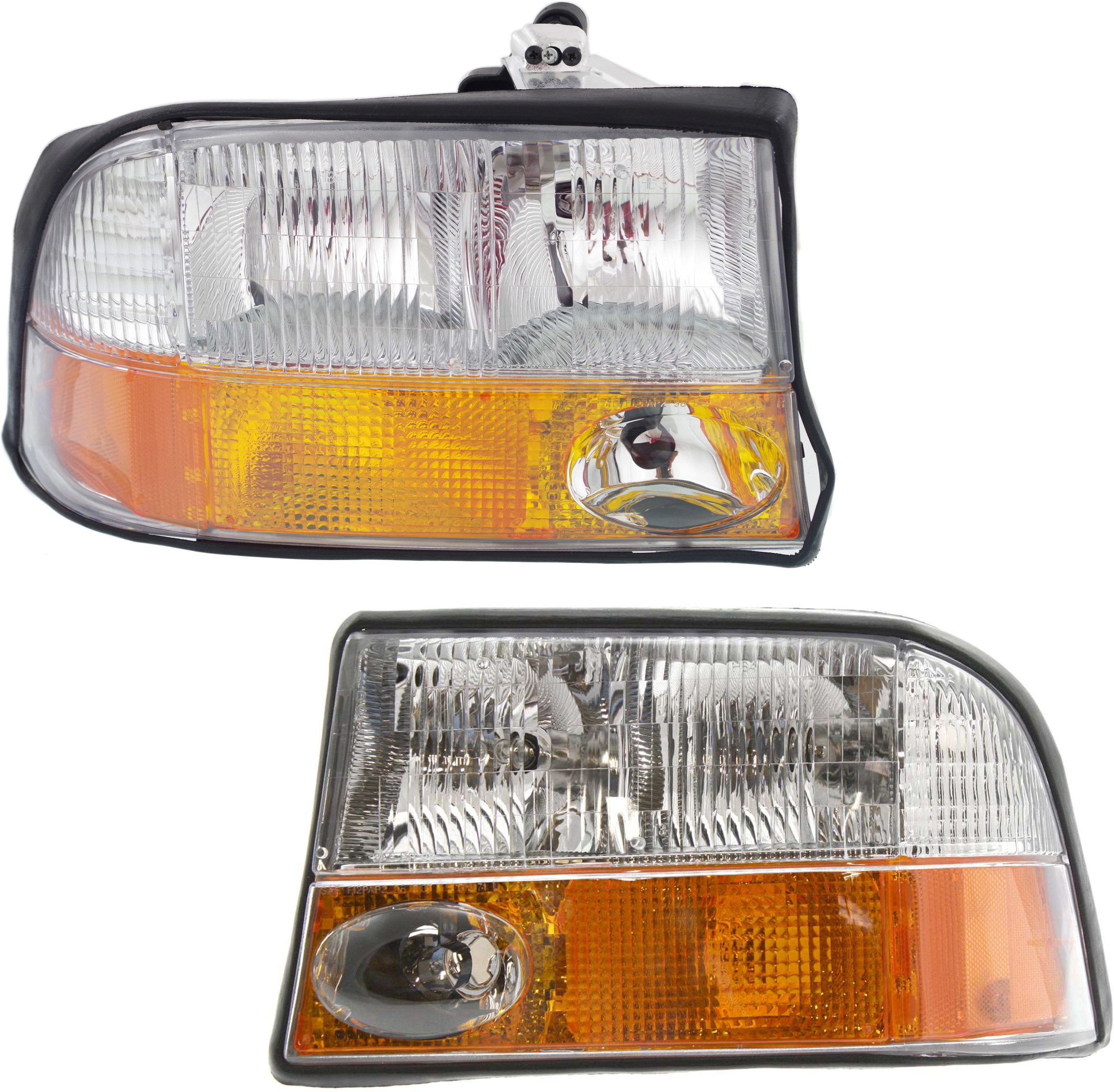 AM BRAVADA 98-04 JIMMY SONOMA 98-05 HEAD LAMP RH AND LH Assembly Halogen w Fog Lights SKU SET 20-5421-00 Partslink GM2502173 GM2503173 OEM 16526225-16526226