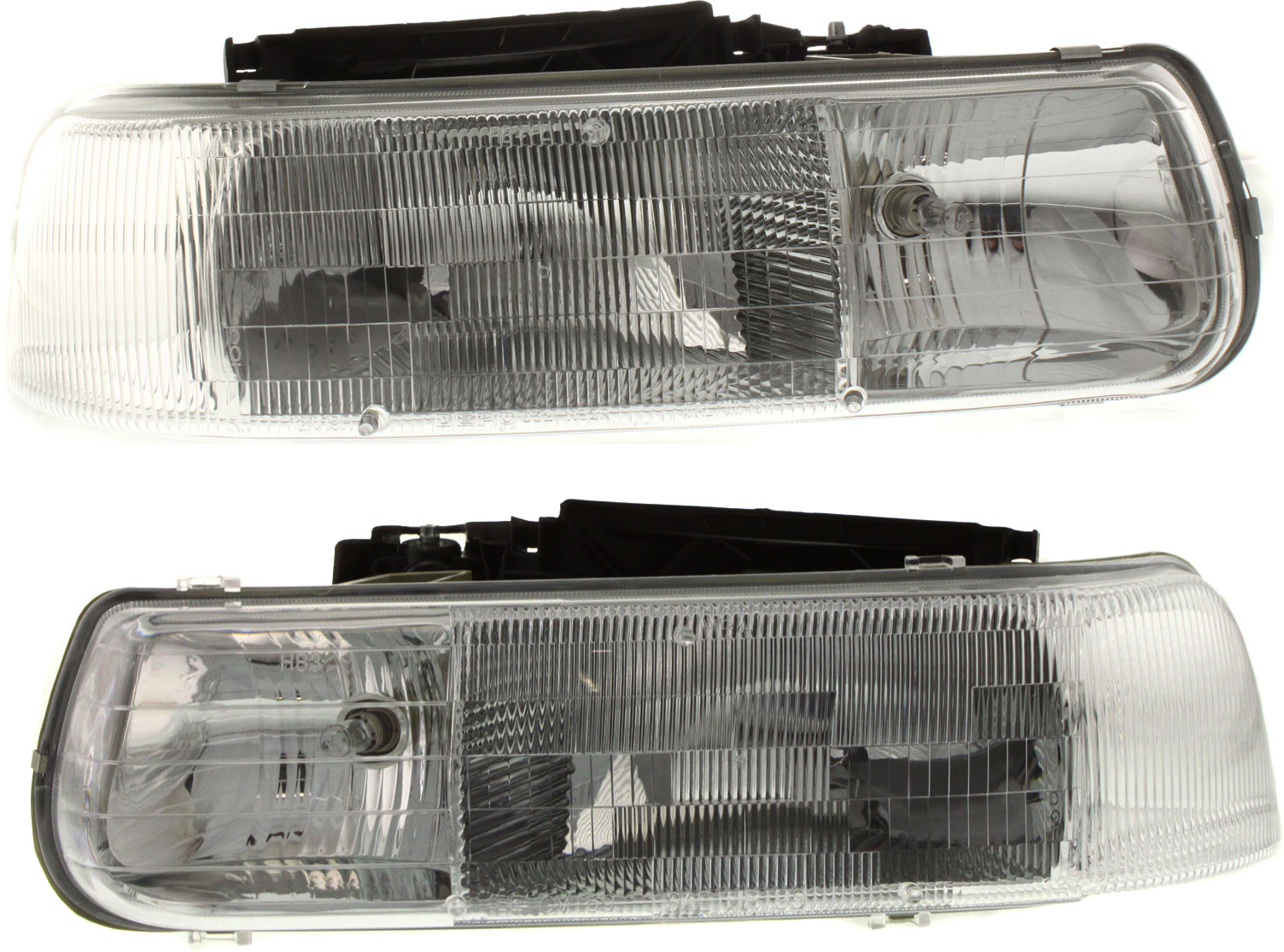 AM SILVERADO 99-02 TAHOE 00-06 HEAD LAMP RH AND LH Assembly Halogen Composite CAPA SKU SET 20-5499-00Q Partslink GM2503187C GM2502187C OEM 16526134-16526133