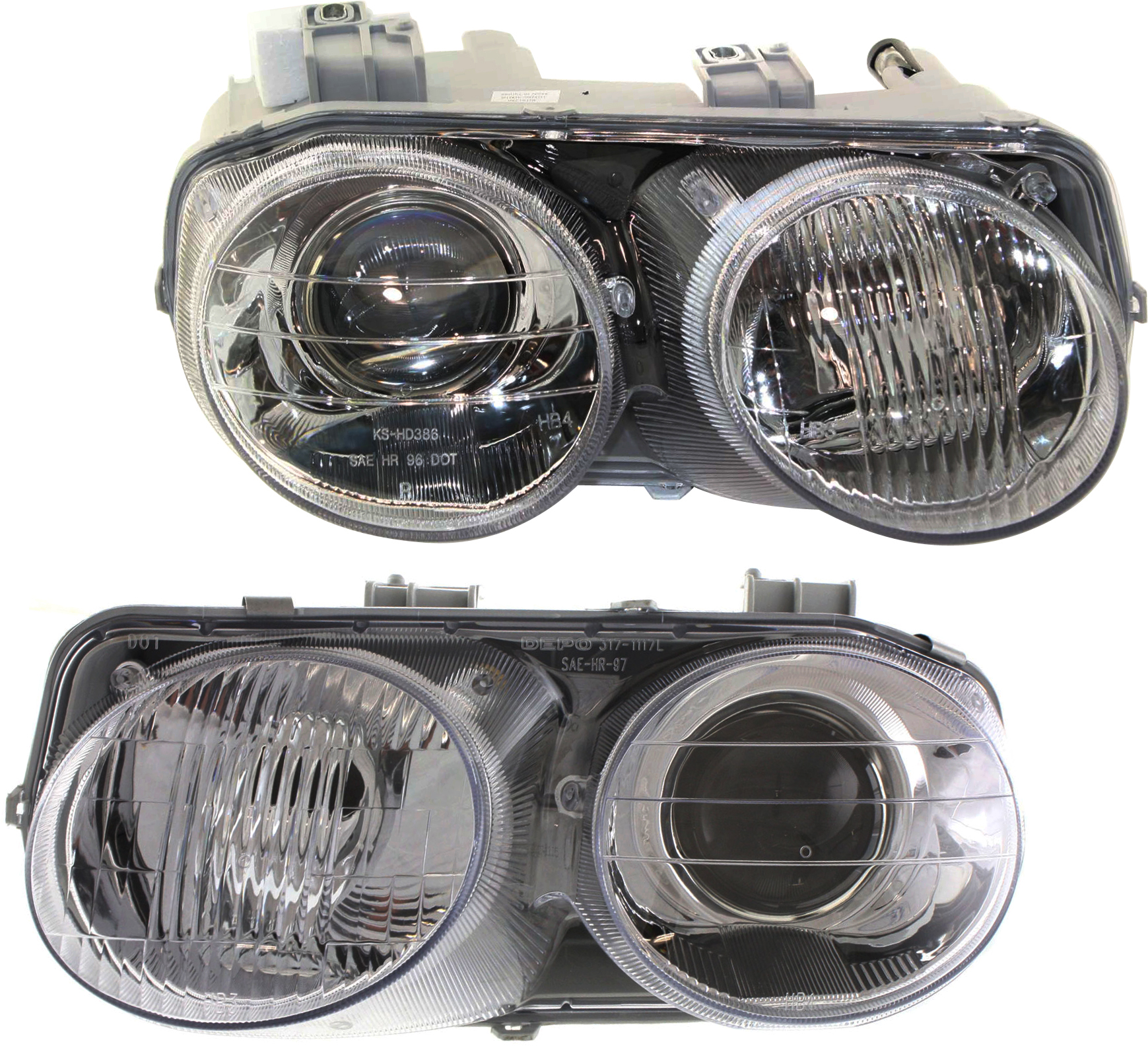 AM INTEGRA 98-01 HEAD LAMP RH AND LH Lens and Housing SKU SET 20-5645-01 Partslink AC2502104 AC2503104 OEM 33151ST7A03-33101ST7A03