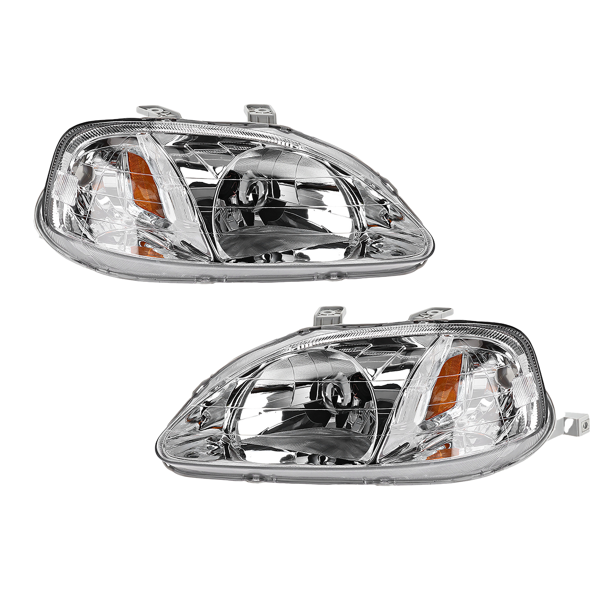 AM CIVIC 99-00 HEAD LAMP RH AND LH Lens and Housing Halogen SKU SET 20-5661-01 Partslink HO2502113 HO2503113 OEM 33151S01A02-33101S01A02