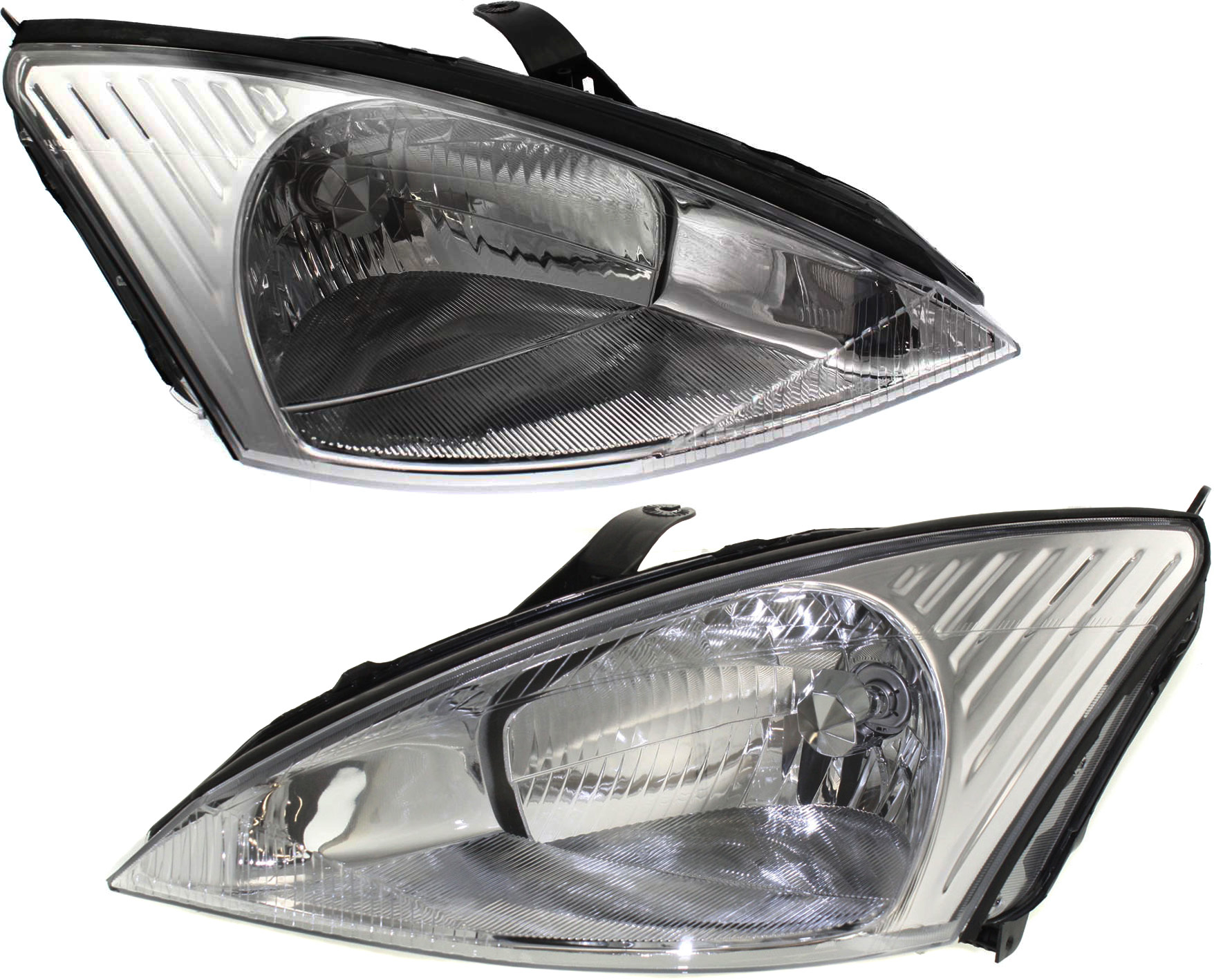 AM FOCUS 00-02 HEAD LAMP RH AND LH Assembly Halogen SKU SET 20-5827-00 Partslink FO2503171 FO2502171 OEM 3S4Z13008CC 3S4Z13008CD