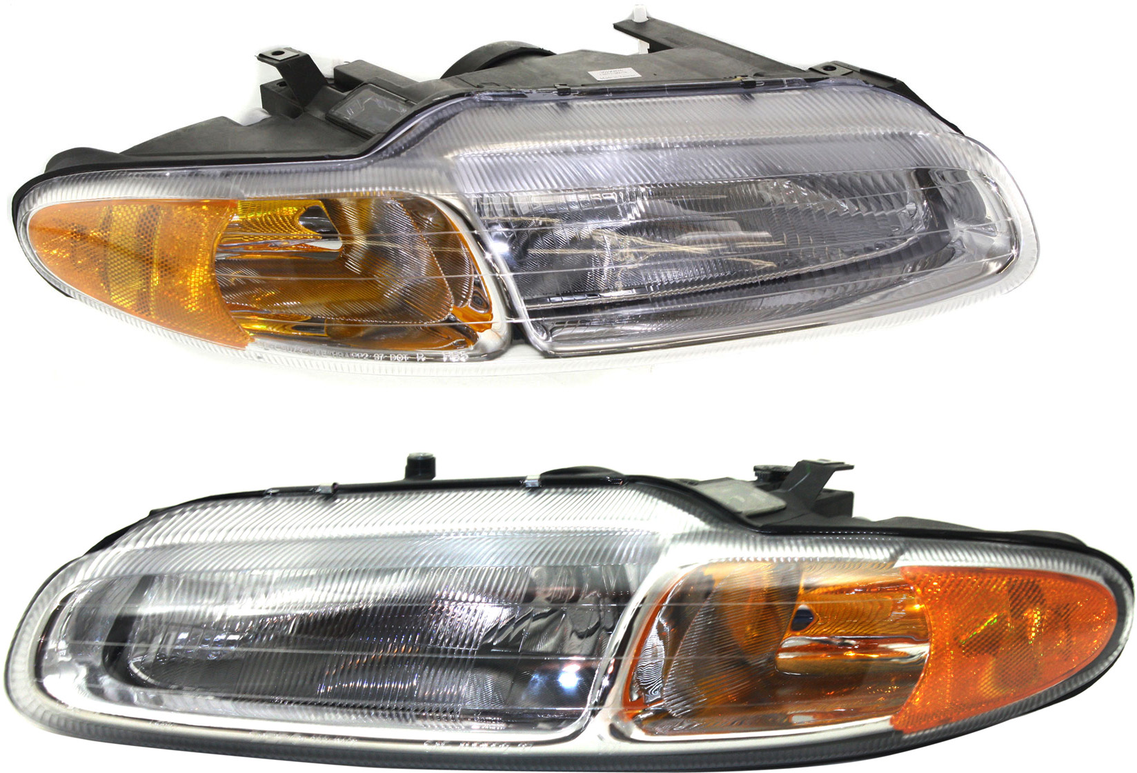AM SEBRING 96-00 HEAD LAMP RH AND LH Assembly Halogen Convertible SKU SET 20-5843-01 Partslink CH2502116 CH2503116 OEM 5263987AB 5263986AB