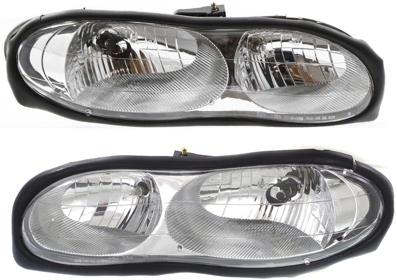 AM CAMARO 98-02 HEAD LAMP RH AND LH Assembly Halogen SKU SET 20-5845-00 Partslink GM2503211 GM2502211 OEM 16525314-16525313