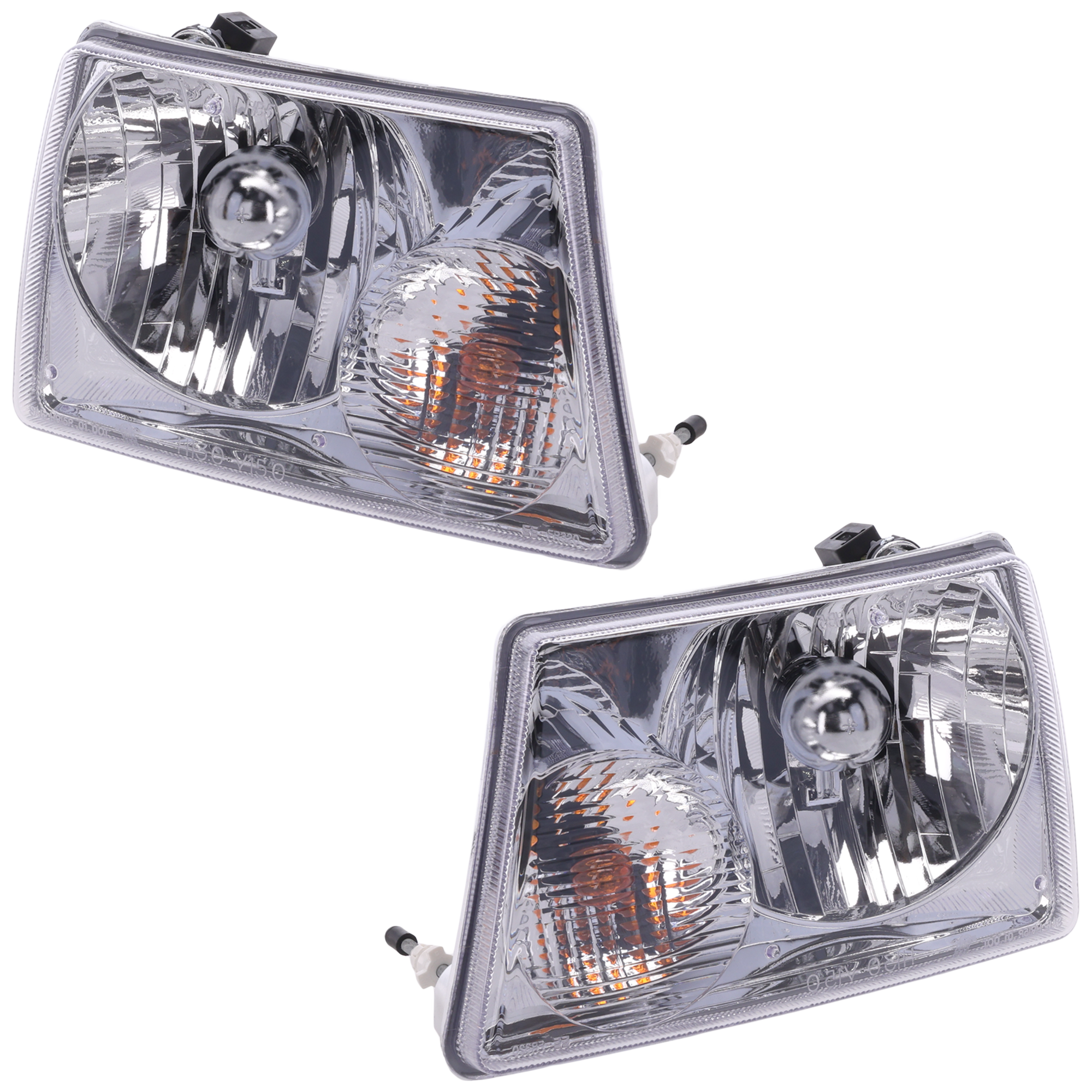 AM RANGER 01-11 HEAD LAMP RH AND LH Assembly Halogen w Turn Signal Bulb and Socket All Cab Types CAPA SKU SET 20-6013-00Q Partslink FO2503173C FO2502173C OEM 6L5Z13008AA 6L5Z13008BA