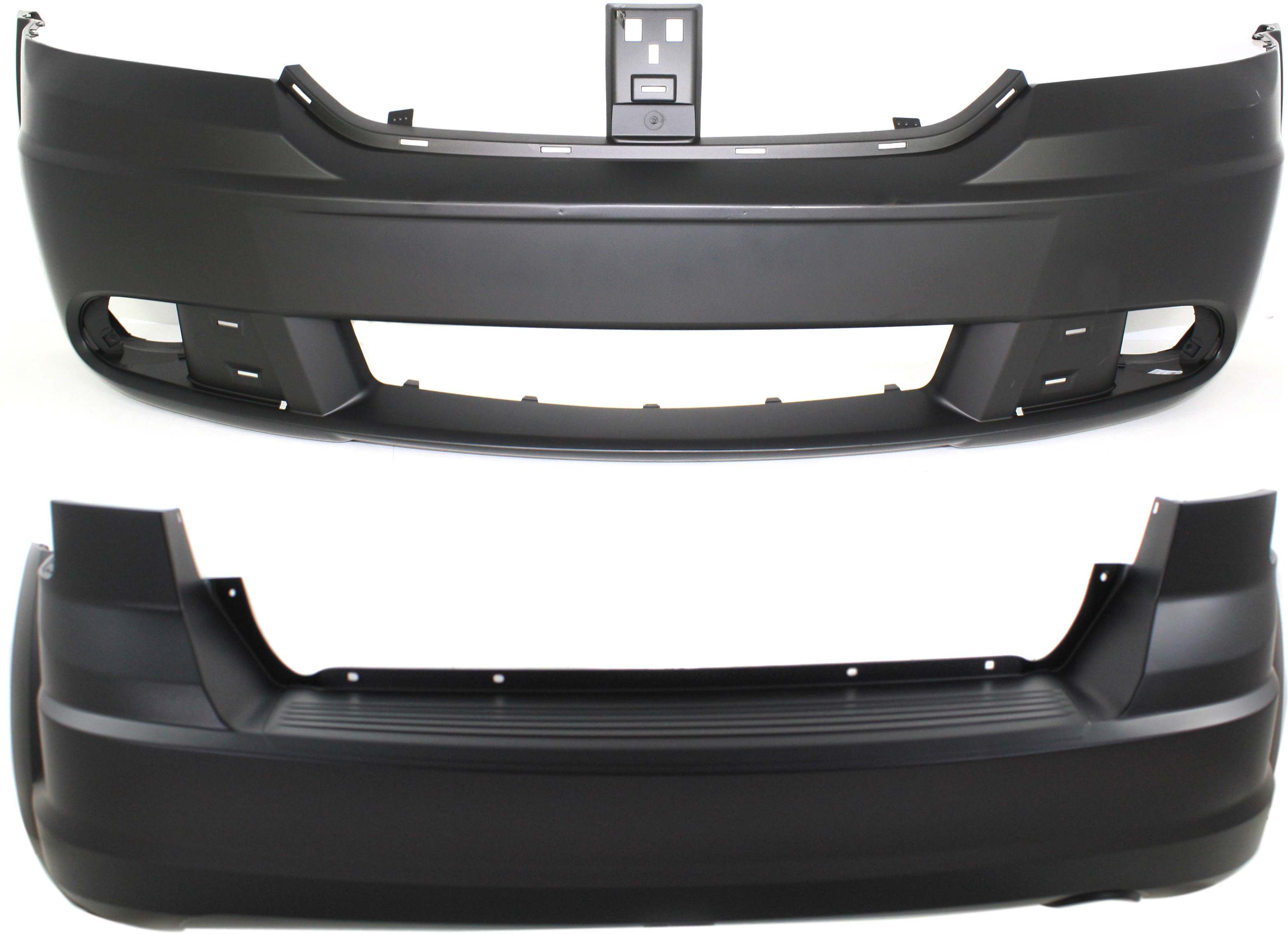 AM JOURNEY 09-10 FRONT AND REAR BUMPER COVER Primed w o Fascia SKU SET 2REPD010310P Partslink CH1000943 CH1100924 OEM 68034169AD 68034219AL