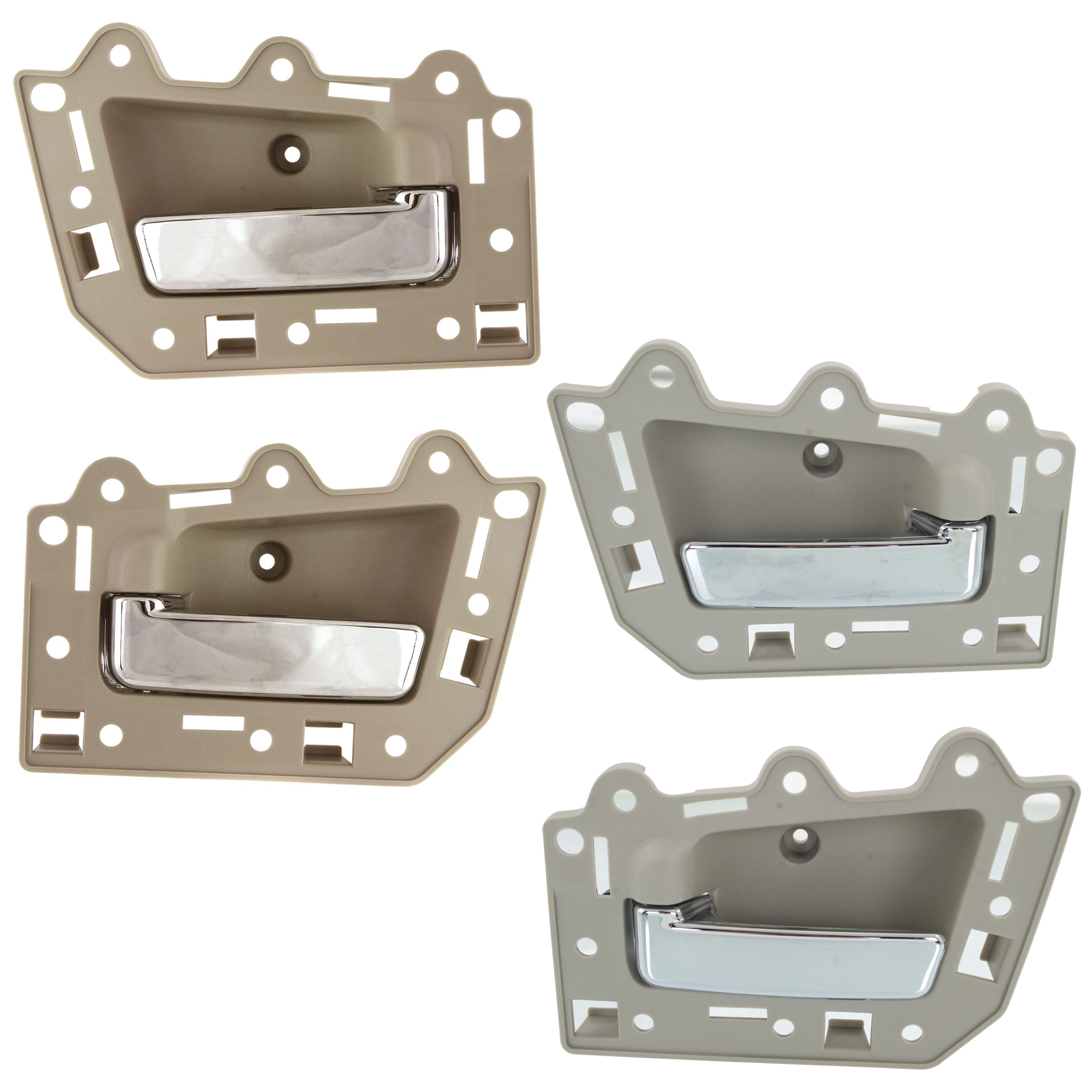 AM GRAND CHEROKEE 05-10 FRONT AND REAR INTERIOR DOOR HANDLE RH AND LH Beige bezel with chrome lever SKU SET 311464713947-4 OEM Performance