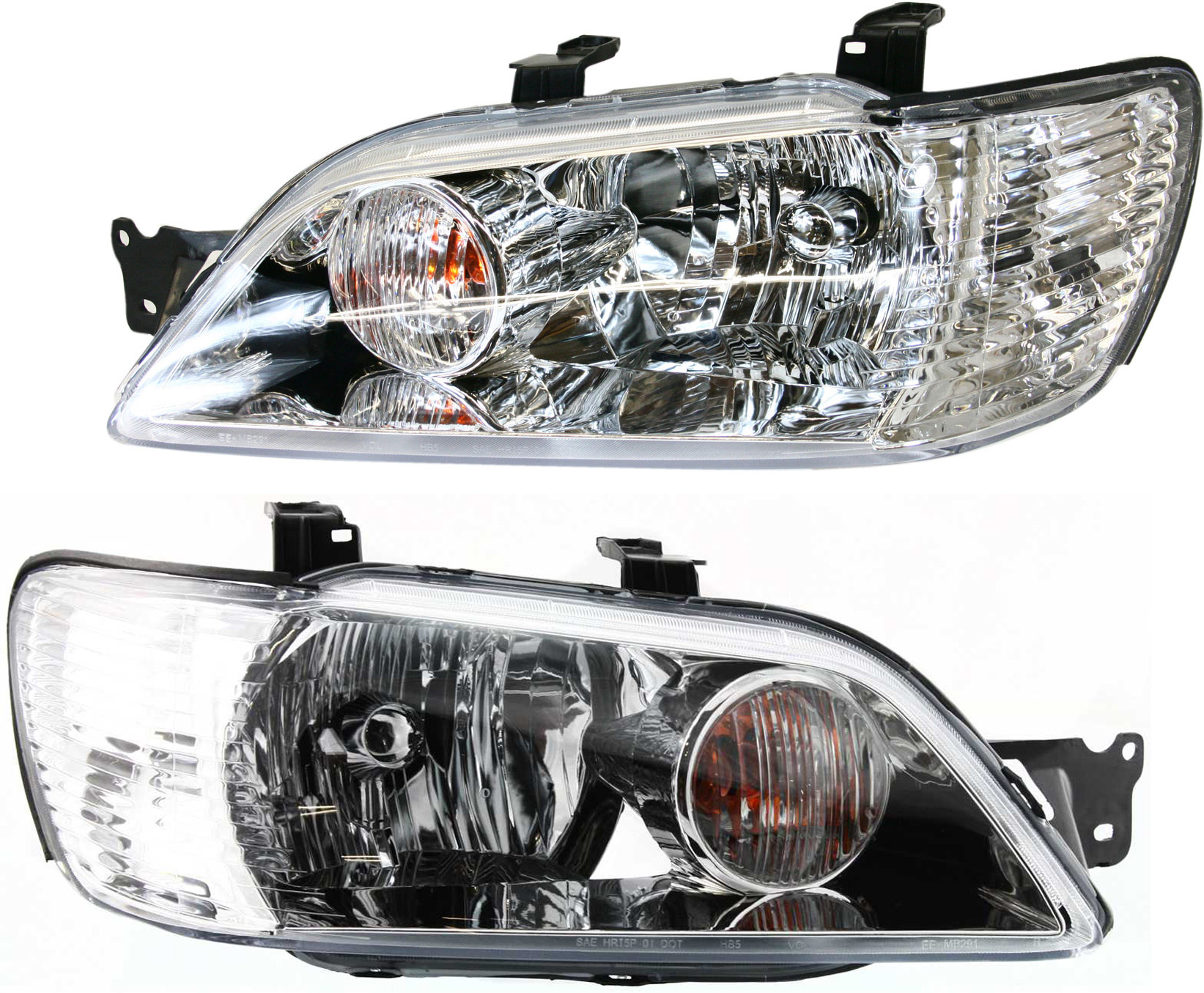 AM LANCER 02-03 HEAD LAMP RH AND LH Assembly Halogen SKU SET 3141128RAS Partslink MI2502124 MI2503124 OEM MR972589 MR972590