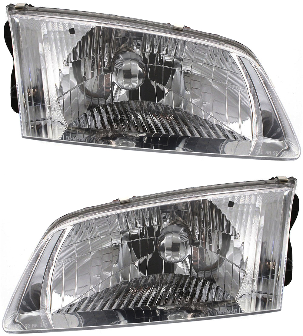 AM MAZDA 626-00-02 HEAD LAMP RH AND LH Assembly Halogen w o Bracket SKU SET 3161122RAS Partslink MA2502143 MA2503143 OEM GG2A51030B GG2A51040B
