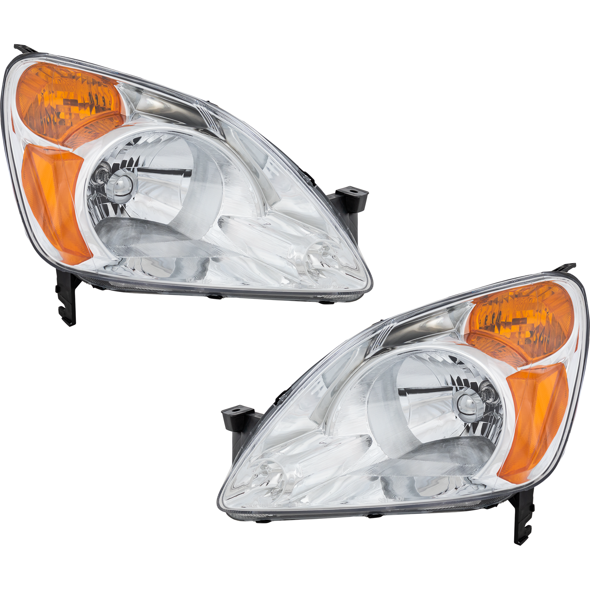 AM CR V 02-04 HEAD LAMP RH AND LH Lens and Housing Halogen SKU SET 3171127RUS Partslink HO2518104 HO2519104 OEM 33151S9AA01-33101S9AA01