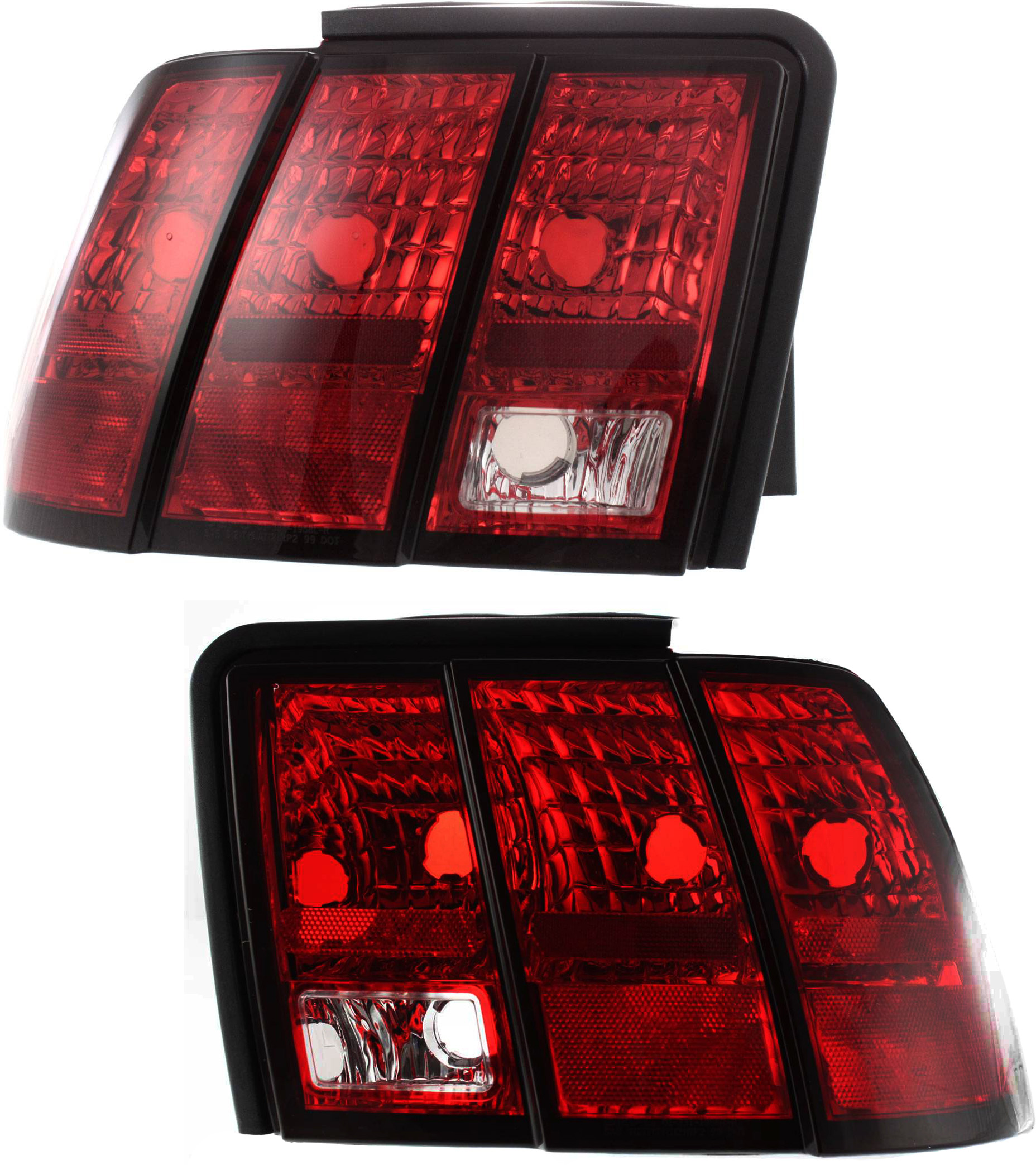 AM MUSTANG 99-04 TAIL LAMP RH AND LH Lens and Housing SKU SET 3311958RUS Partslink FO2818109 FO2819109 OEM 3R3Z13405AA 3R3Z13404AA