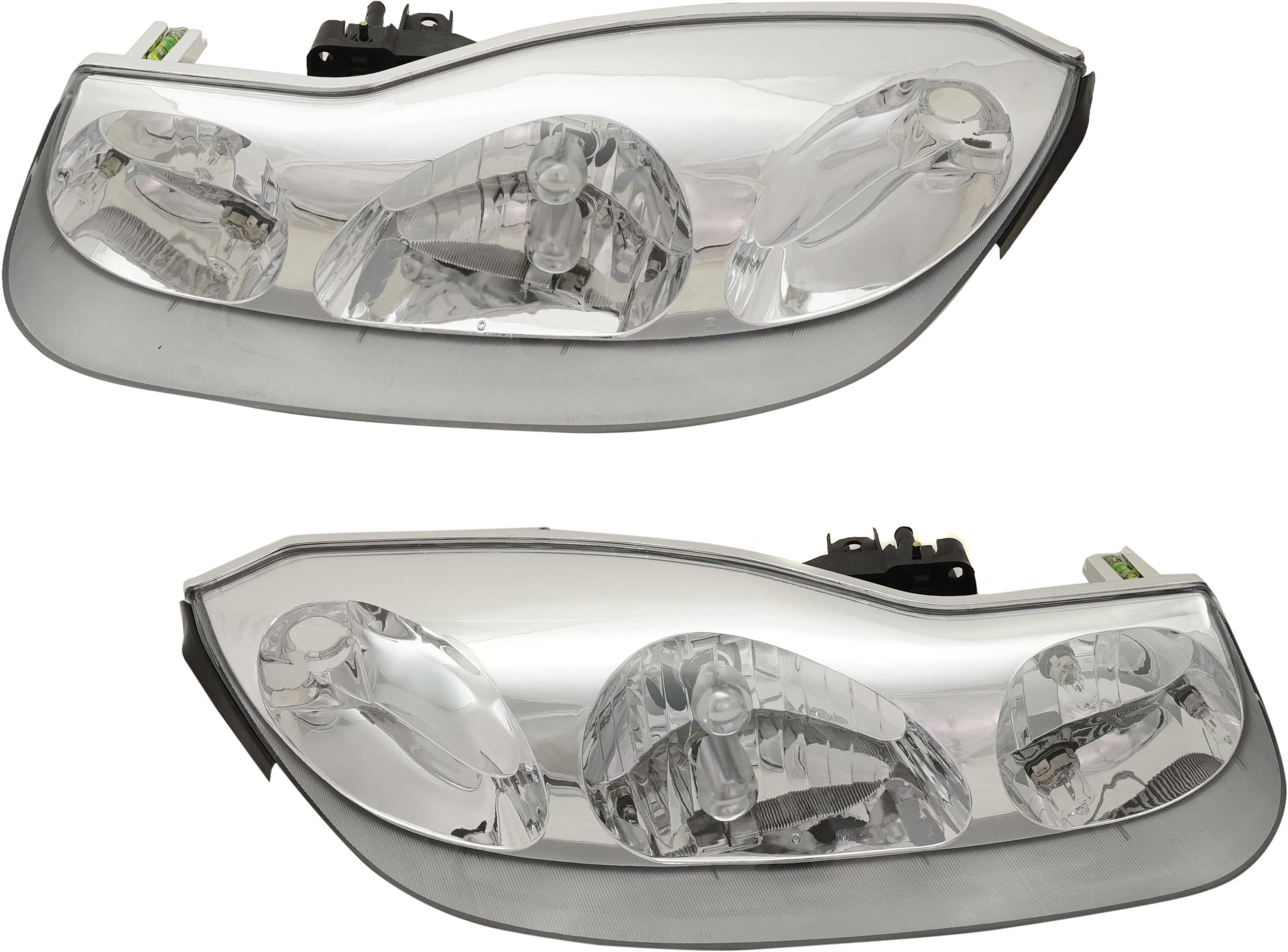 AM S SERIES 01-02 HEAD LAMP RH AND LH Assembly Halogen Coupe SKU SET 3351112RAS Partslink GM2502216 GM2503216 OEM 21124747 PFM 21124748 PFM