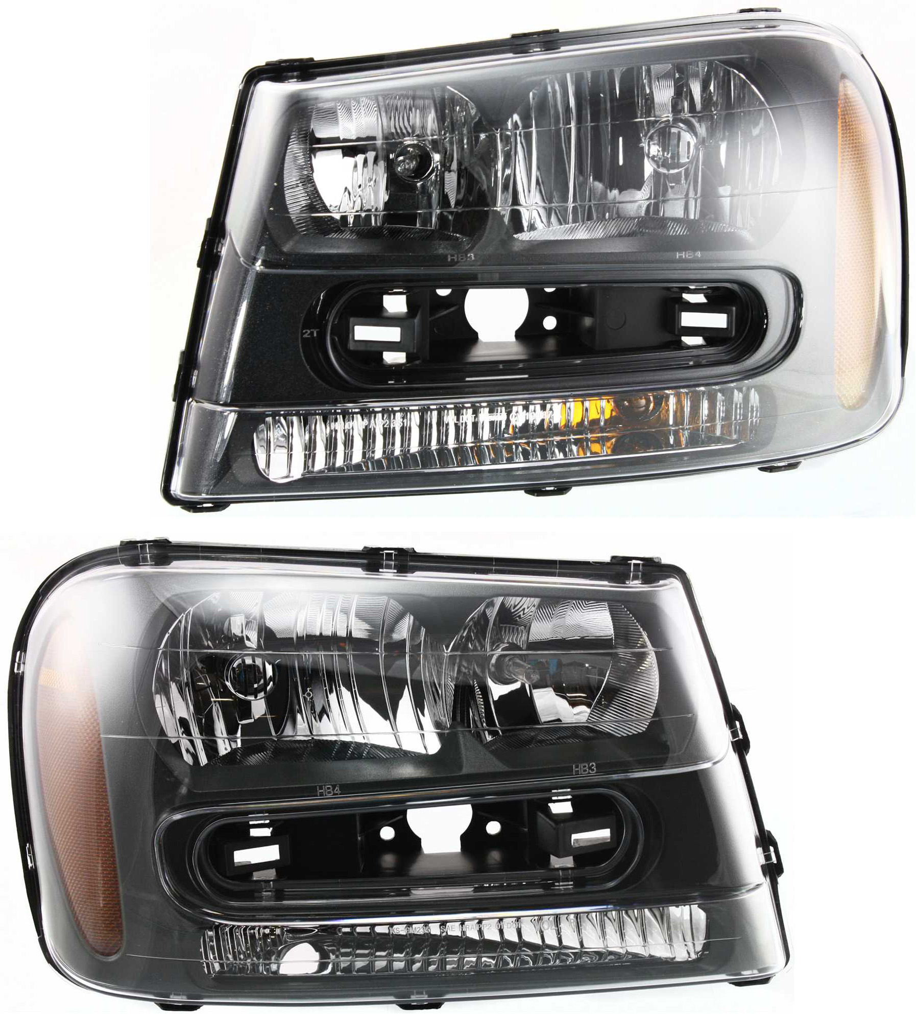 AM TRAILBLAZER 02-09 HEAD LAMP RH AND LH Composite Assembly Halogen Exc. 2006-09 LT 2008 LS Models CAPA SKU SET 3351117RASQ Partslink GM2503213C GM2502213C OEM 25970914-25970915