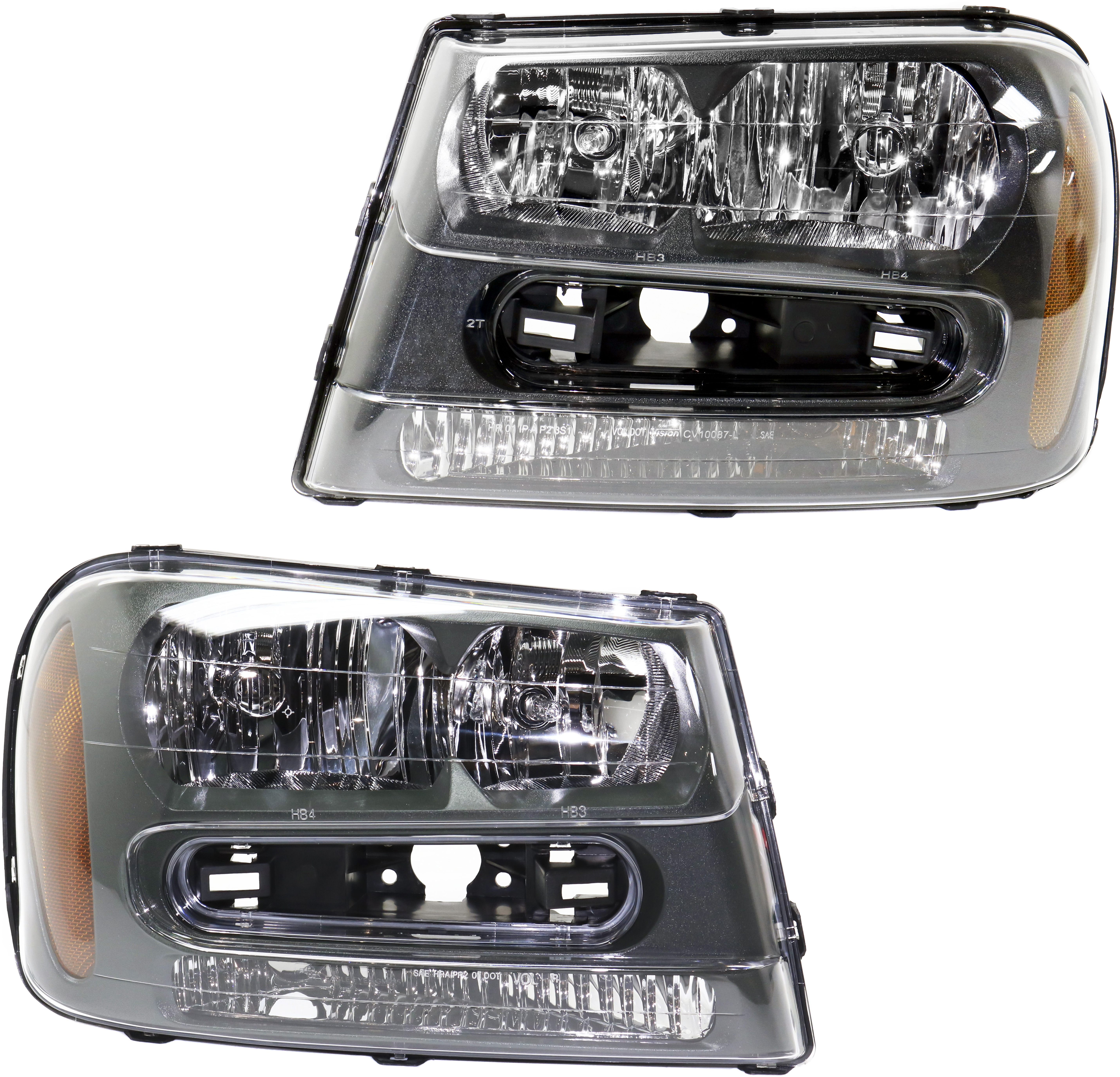 AM TRAILBLAZER 02-09 HEAD LAMP RH AND LH Composite Assembly Halogen Exc. 2008 LS Models SKU SET 3351117RAS Partslink GM2503213 GM2502213 OEM 25970914-25970915