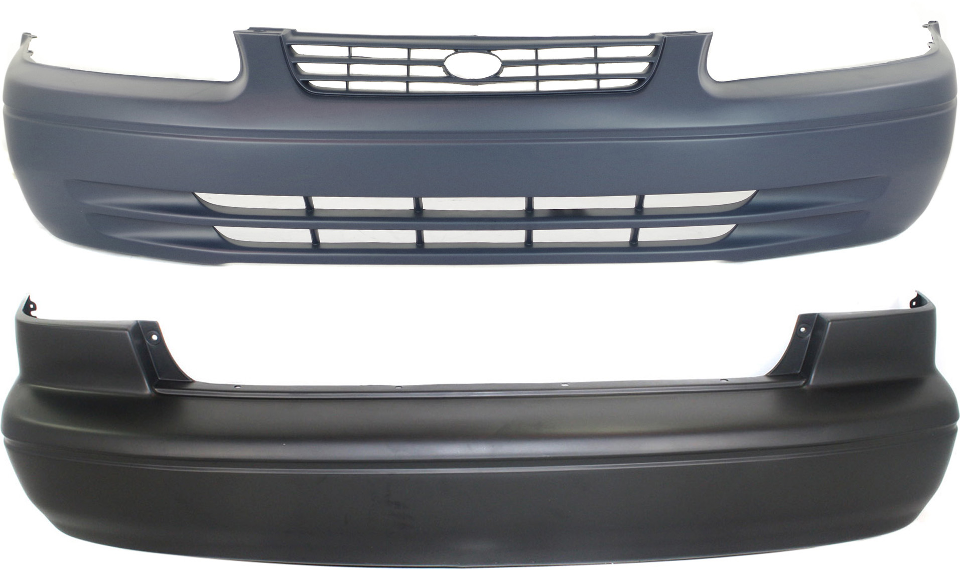AM CAMRY 97-99 FRONT AND REAR BUMPER COVER Primed SKU SET 3676P 2 Partslink TO1000187 TO1100181 OEM 52119AA901-52159AA900