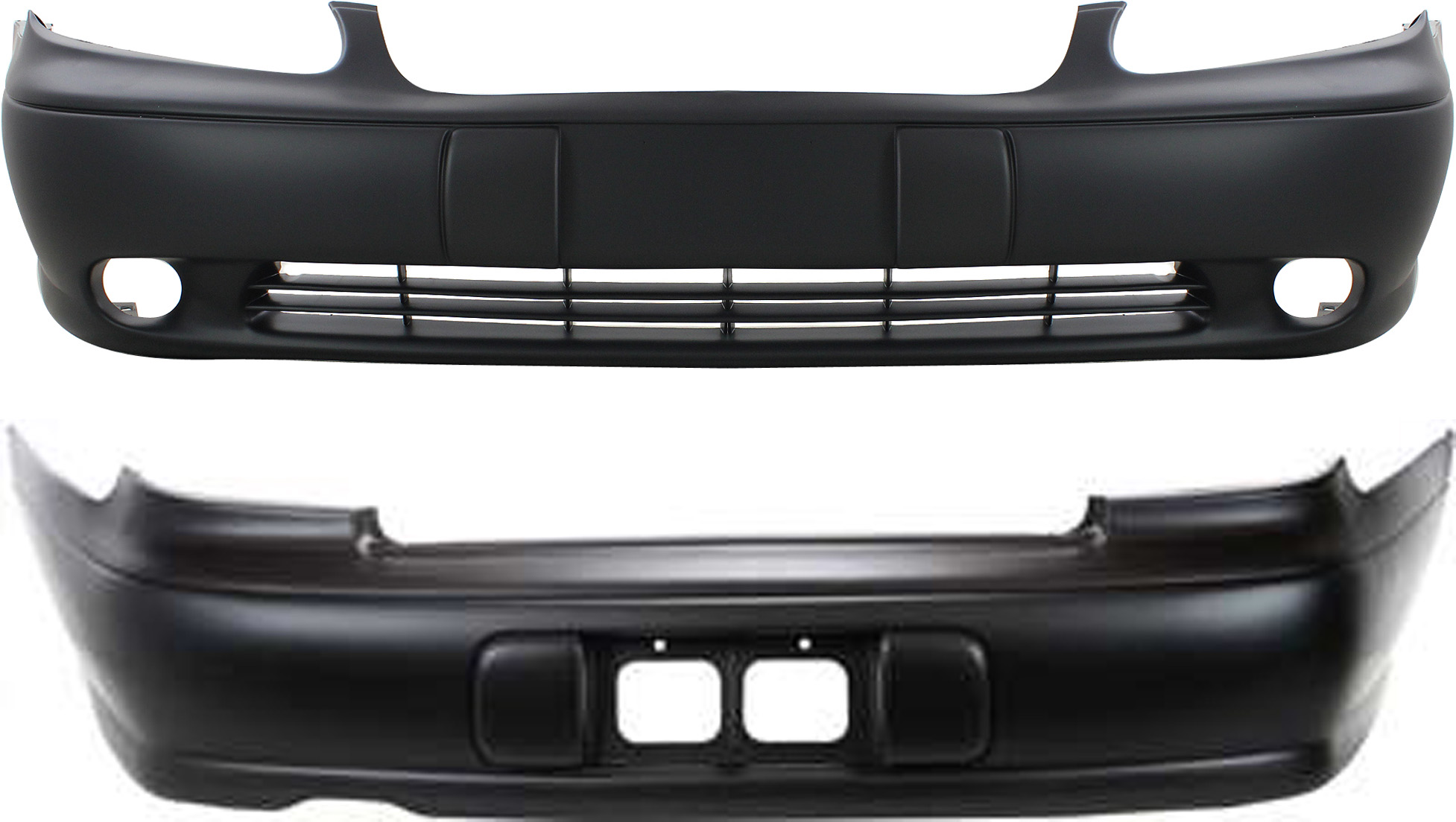 AM MALIBU 97-03 CLASSIC 04-05 FRONT AND REAR BUMPER COVER Primed SKU SET 6340P 2 Partslink GM1000540 GM1100550 OEM 12463112-12463199