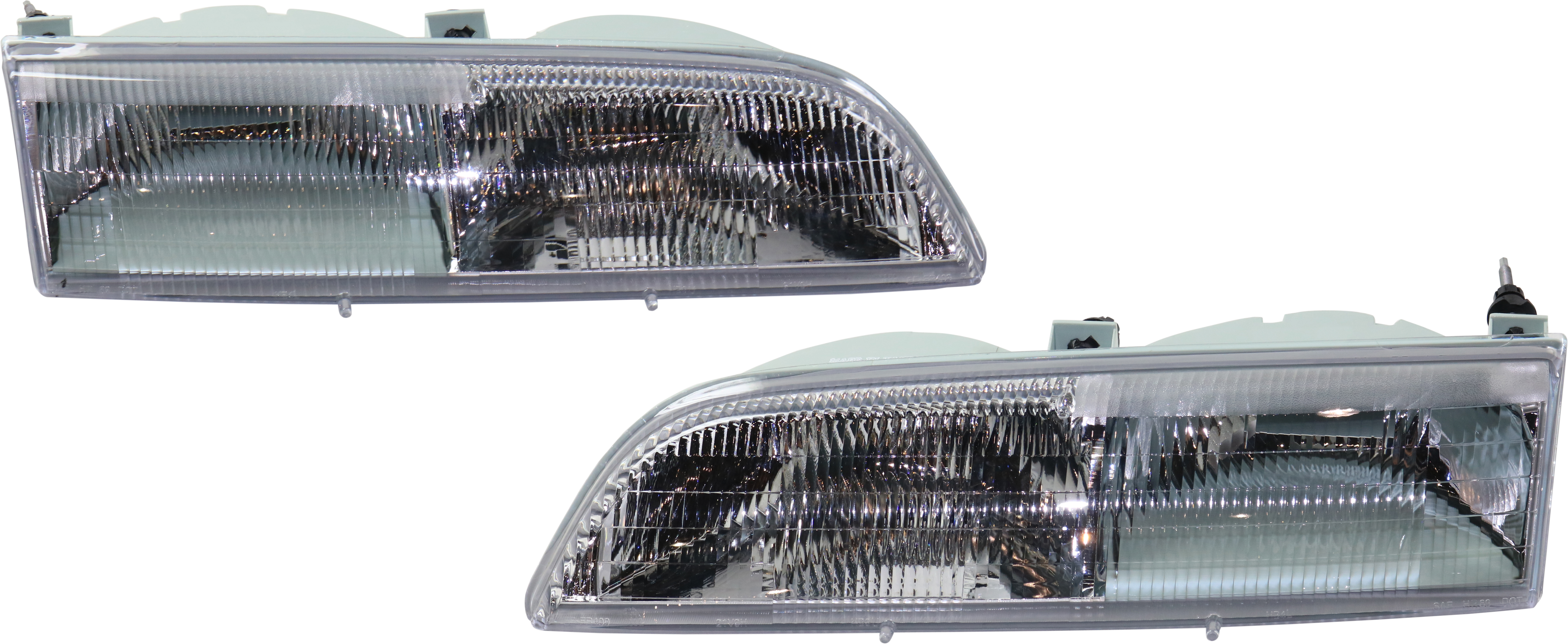 AM THUNDERBIRD 89-93 HEAD LAMP RH AND LH Assembly Halogen SKU SET 65494 Partslink FO2502115 FO2503110 OEM E9SZ13008B E9SZ13008A