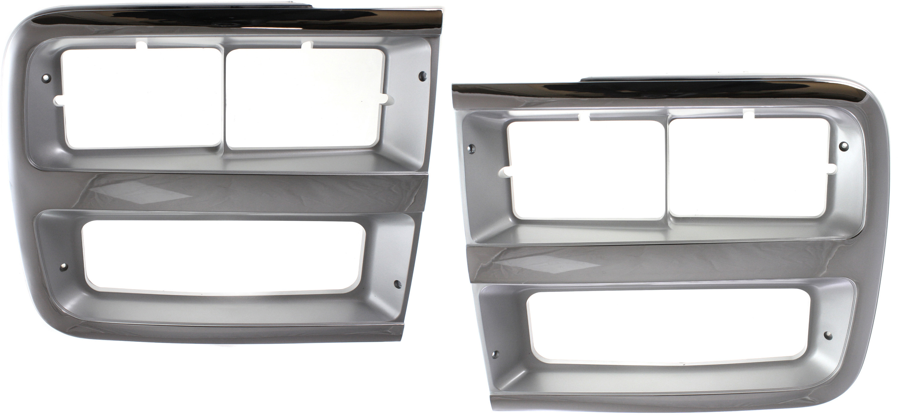 AM G SERIES VAN 92-96 HEAD LAMP DOOR RH AND LH With Dual Head Lamps Chrome and Silver SKU SET 7056 Partslink GM2512187 GM2513187 OEM 15685965-15685966