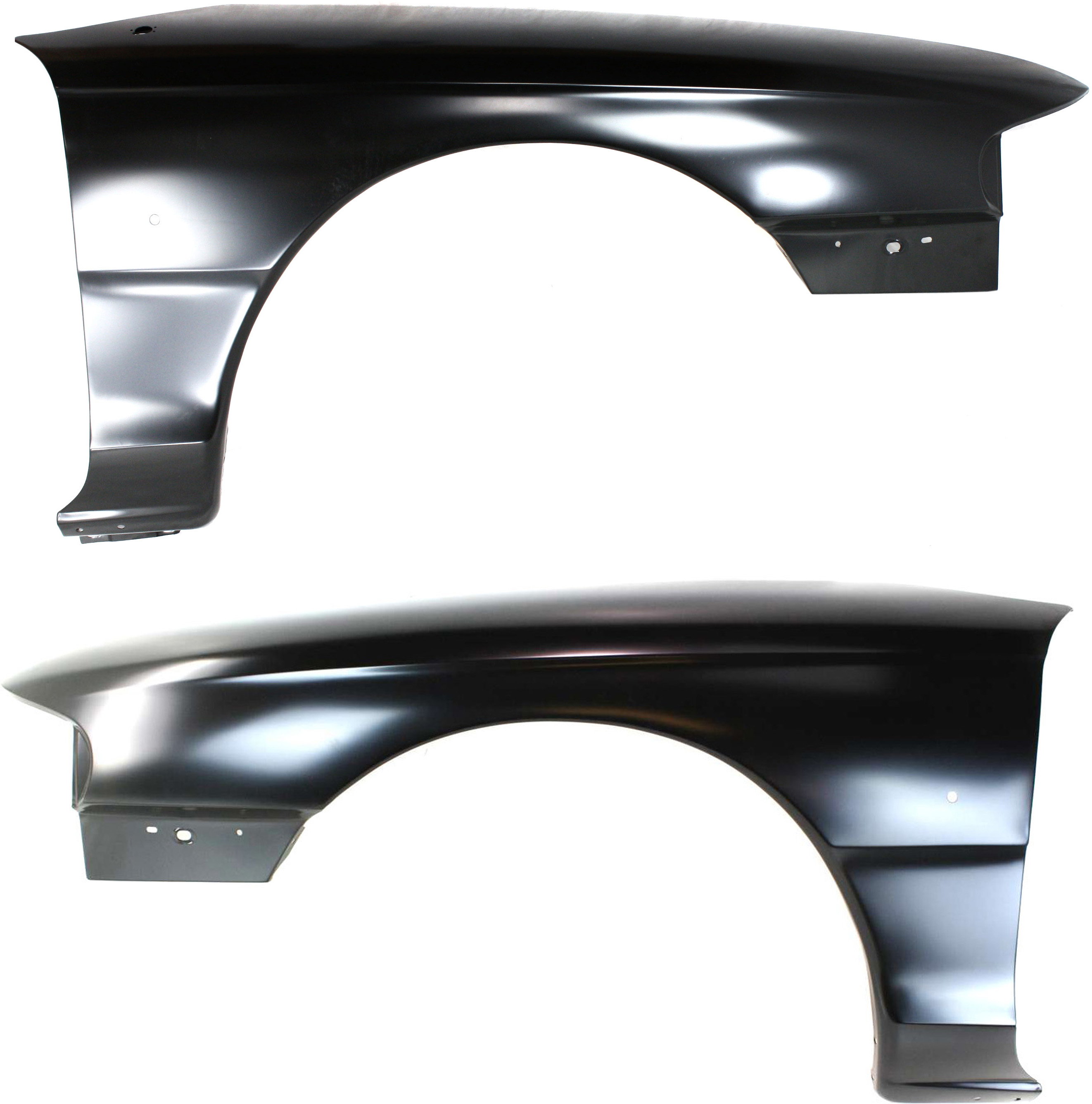 AM MUSTANG 94-98 FRONT FENDER RH AND LH Primed SKU SET 7591 Partslink FO1240168 FO1241169 OEM F6ZZ16005AA F6ZZ16006AA