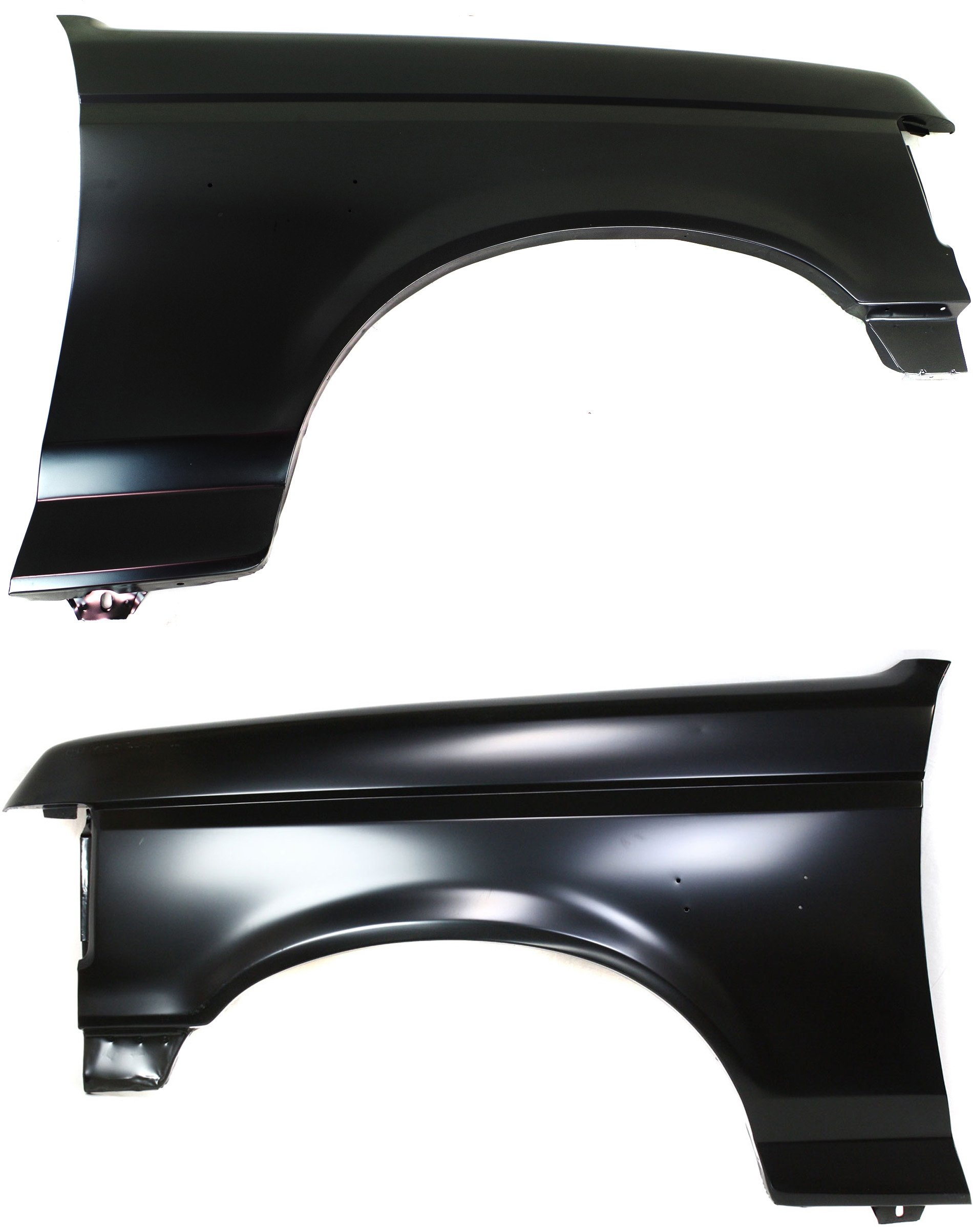 AM F SERIES 87-91 FRONT FENDER RH AND LH Primed SKU SET 7705 Partslink FO1240124 FO1241122 OEM E7TZ16005A E8TZ16006A