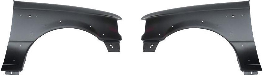 AM RANGER 93-97 FRONT FENDER RH AND LH Primed w Wheel Opening Molding Holes SKU SET 7811-1 Partslink FO1241160 FO1240160 OEM F57Z16005EC F67Z16006DA