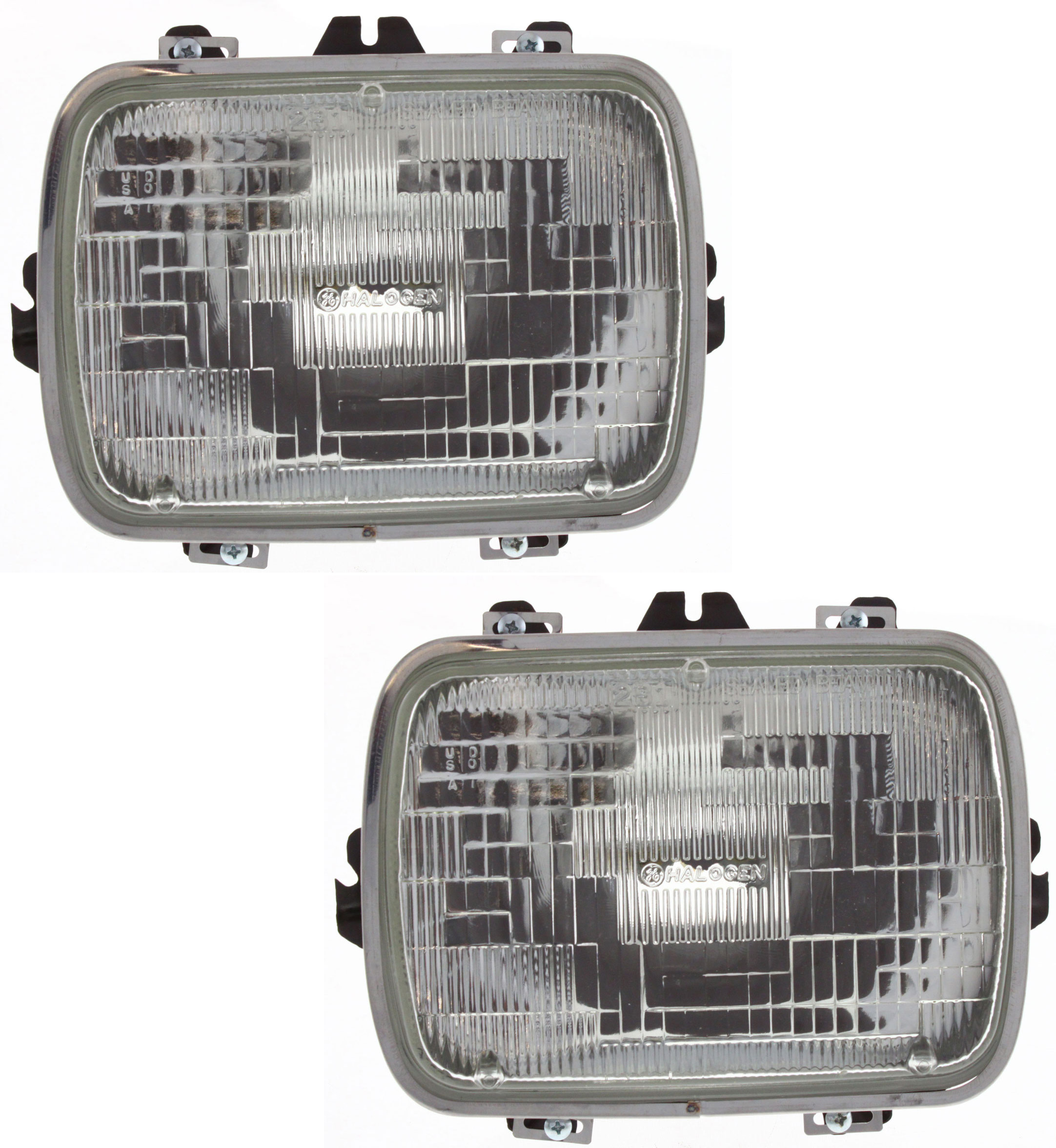 AM C K FULL SIZE P U 78-00 SUPER DUTY SERIES 99-18 HEAD LAMP RH AND LH Sealed Beam Capsule Style 7 x 6 in. Assembly Halogen SKU SET 8912 Partslink GM2500112 OEM 25949657