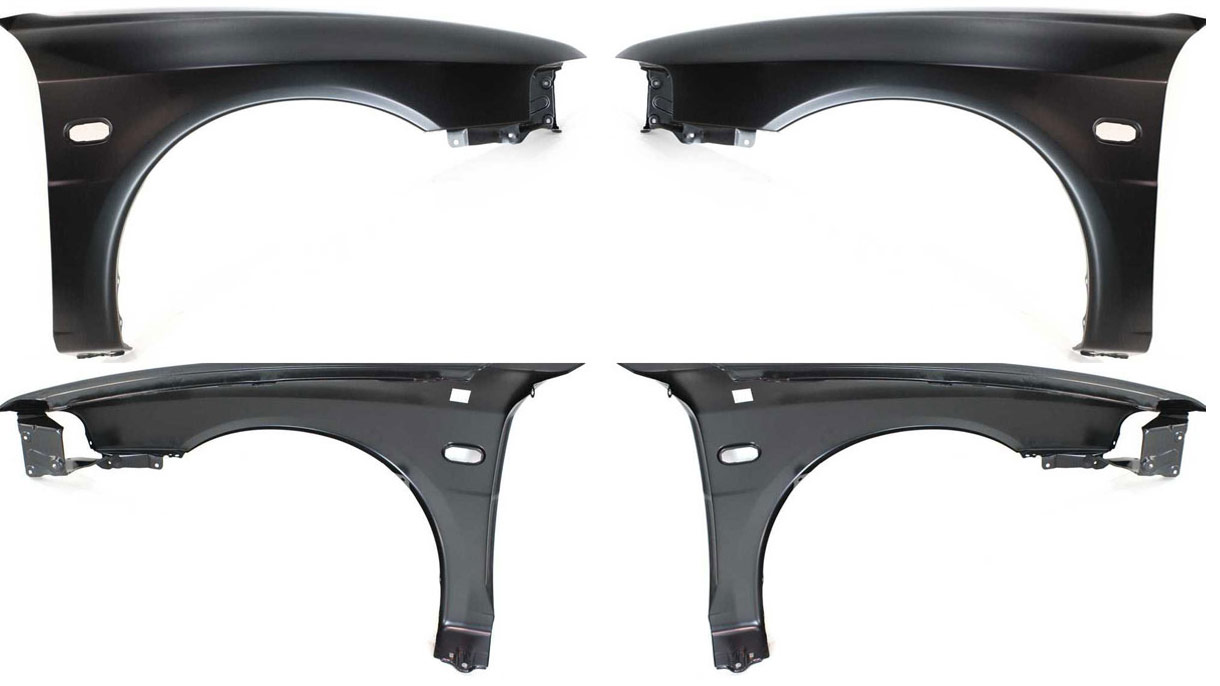 AM MIRAGE 97-01 FRONT FENDER RH AND LH Primed Sedan SKU SET 9521 Partslink MI1241134 MI1240134 OEM MR208878 MR208877