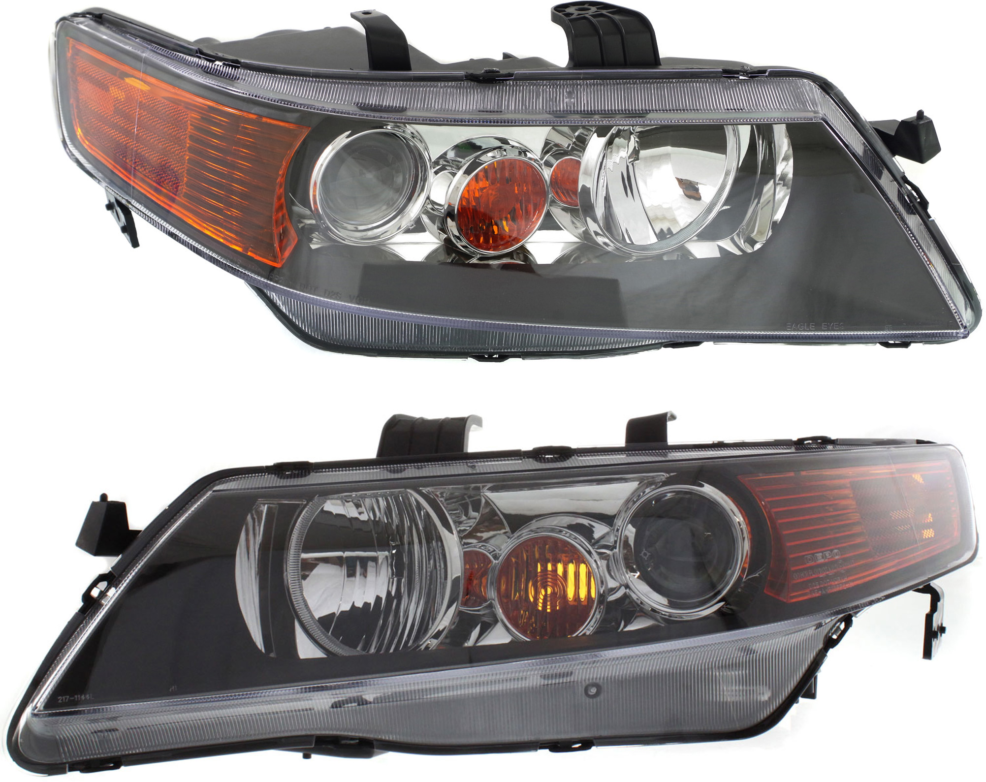AM TSX 04-05 HEAD LAMP RH AND LH Lens and Housing HID Xenon w o HID Kit SKU SET A100117 Partslink AC2518106 AC2519106 OEM 33151SECA12-33101SECA12