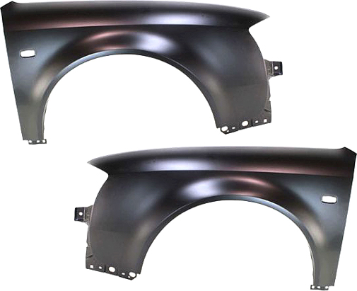 AM A6-02-04 FRONT FENDER RH AND LH Primed 2.7L 3.0L Eng w Square S.L. Hole SKU SET A220121 Partslink AU1241119 AU1240119 OEM 4B0821106B 4B0821105B