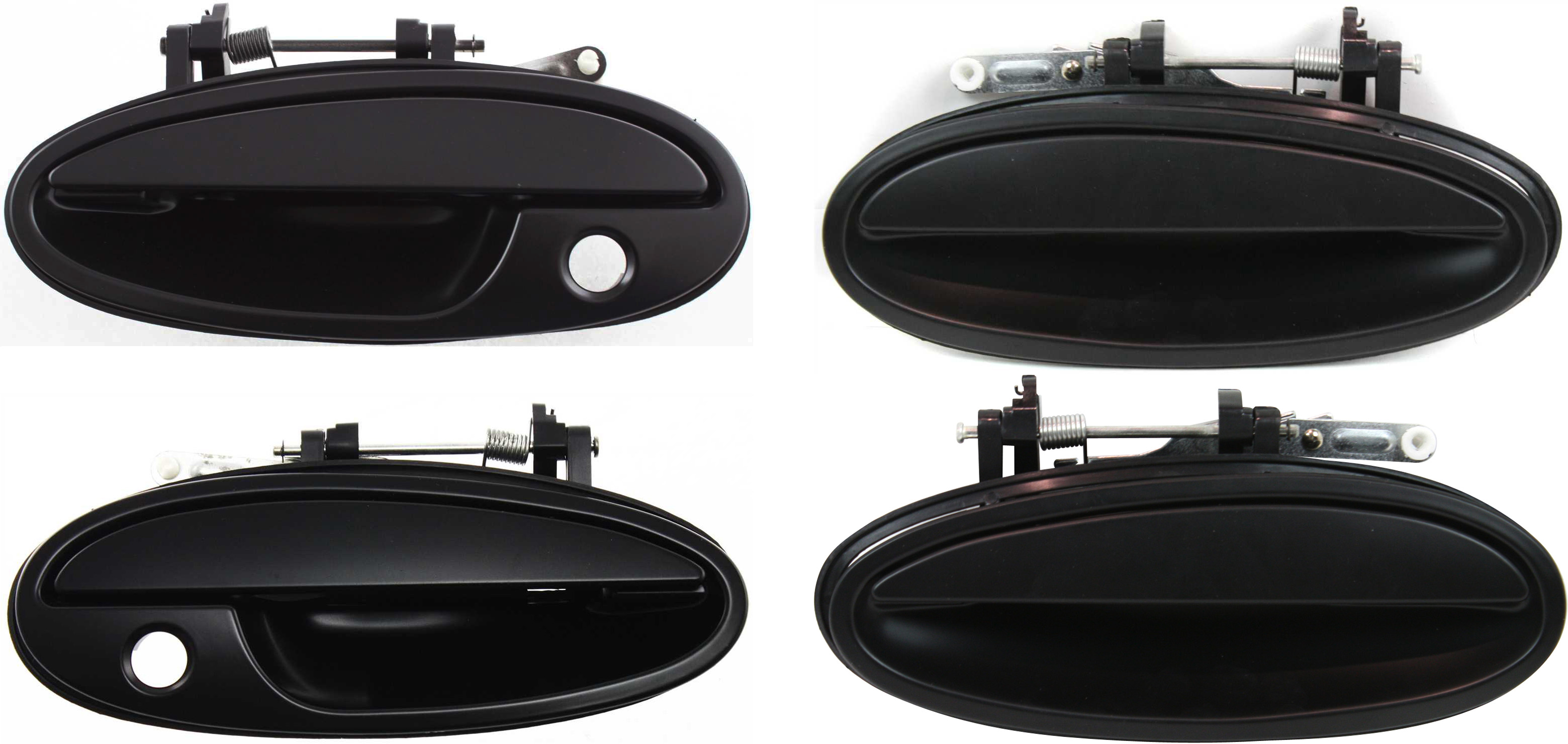 AM AURORA 97-99 PARK AVENUE 97-05 FRONT AND REAR EXTERIOR DOOR HANDLE RH AND LH Smooth Black Plastic SKU SET ARBB491305-4 Partslink GM1311170 GM1310170 GM1521137 GM1520137 OEM 25699150-25699151-25699182-256