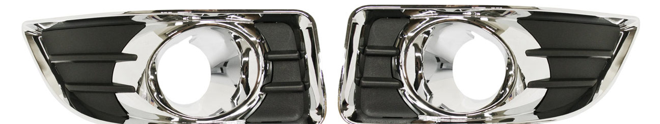 AM MALIBU 06-08 FRONT FOG LAMP MOLDING RH AND LH Black w Chrome Trim LT LTZ Models 6Th Gen Plastic SKU SET ARBC107501 Partslink GM2599103 GM2598103 OEM 15853500-15853501