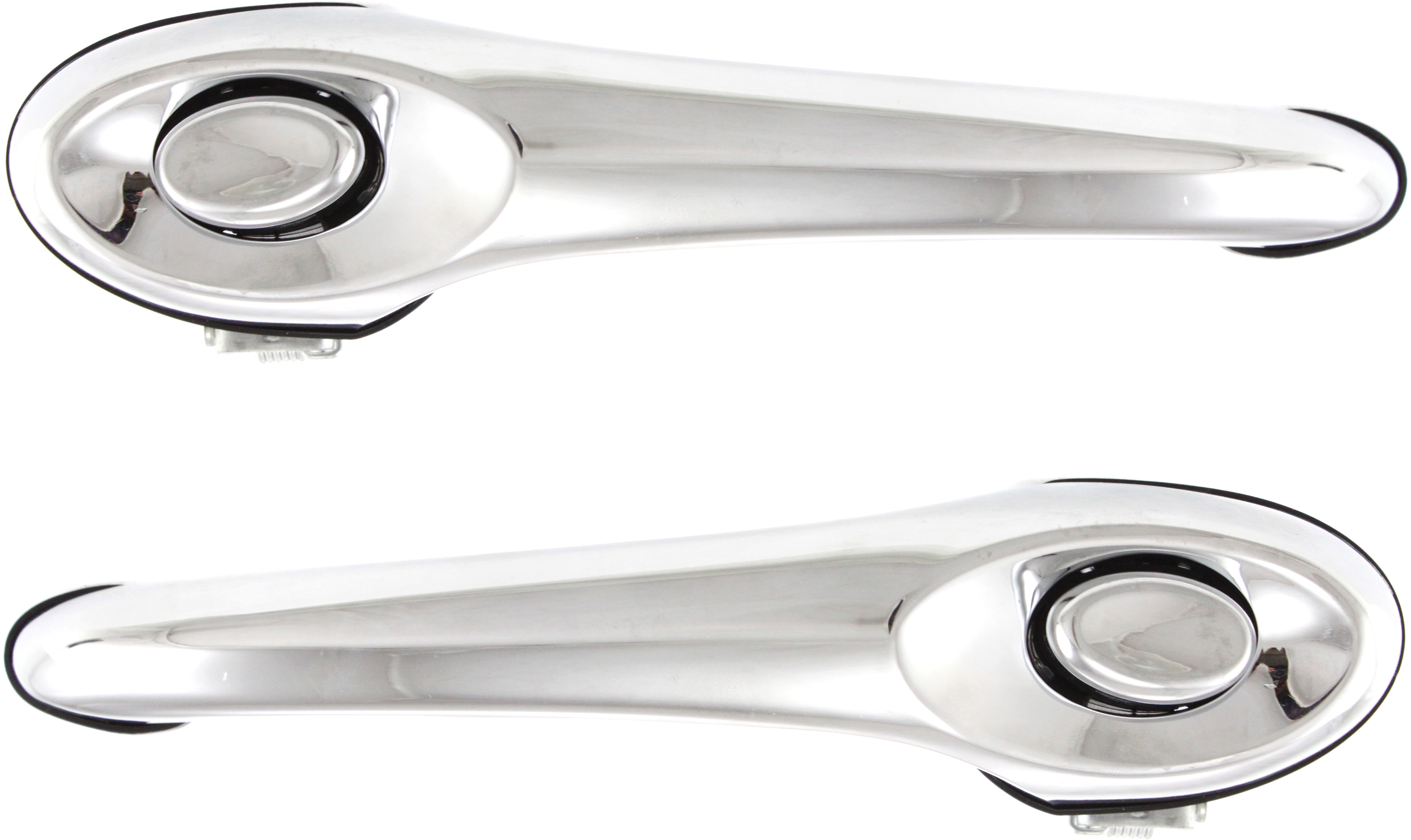 AM PT CRUISER 01-10 FRONT EXTERIOR DOOR HANDLE RH AND LH All Chrome w o Keyhole Plastic SKU SET ARBC462111C Partslink CH1310158 CH1311158 OEM 4724912AD 4724913AD