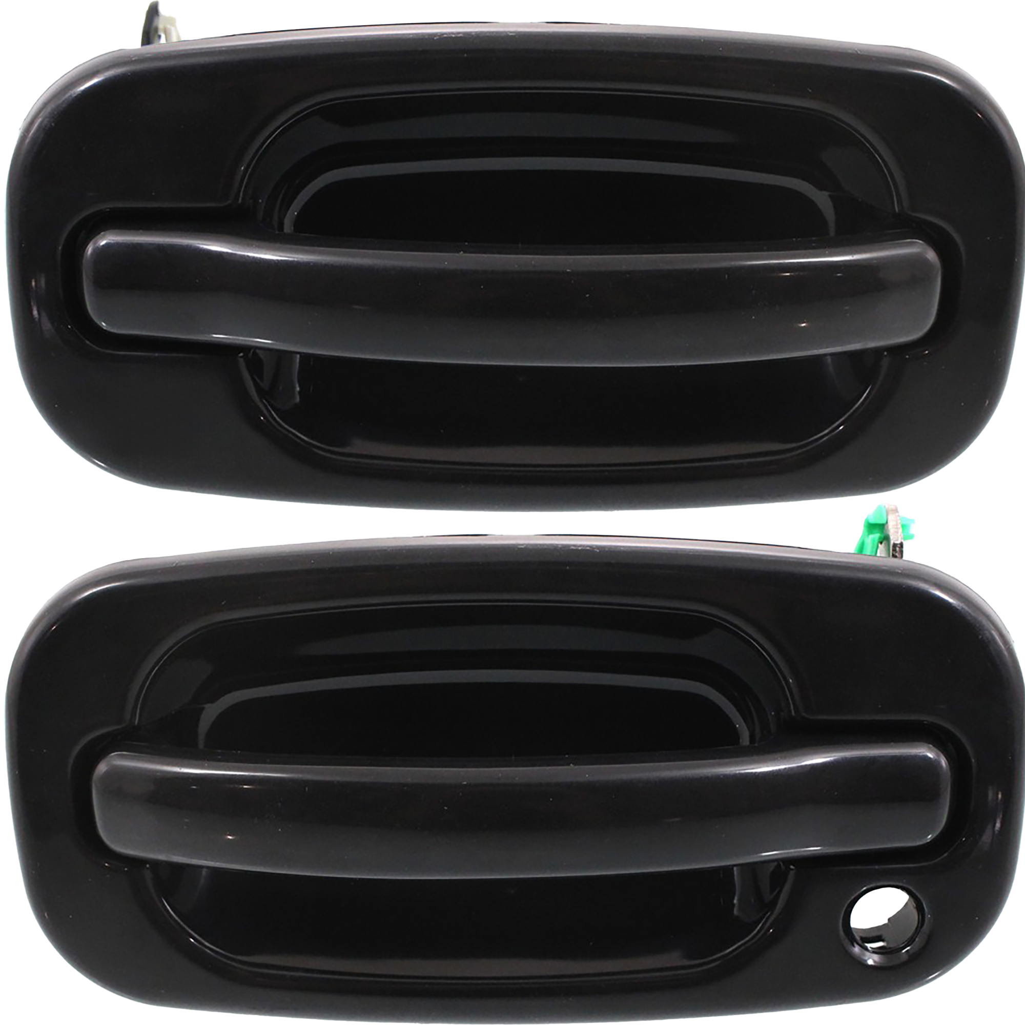 AM SILVERADO SIERRA 99-06 FRONT EXTERIOR DOOR HANDLE RH AND LH Smooth Black LH w Key Hole RH w o Key Hole SKU SET ARBC462181 Partslink GM1311131 GM1310140 OEM 15182417-15150735-19245505