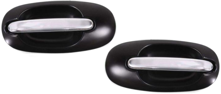 AM TOWN AND COUNTRY 96-00 REAR EXTERIOR DOOR HANDLE RH AND LH Side Sliding Door Chr Lvr+Smth Blk Hsg w o Hole SKU SET ARBC491329 OEM QK02SBK PFM QK03SBK PFM
