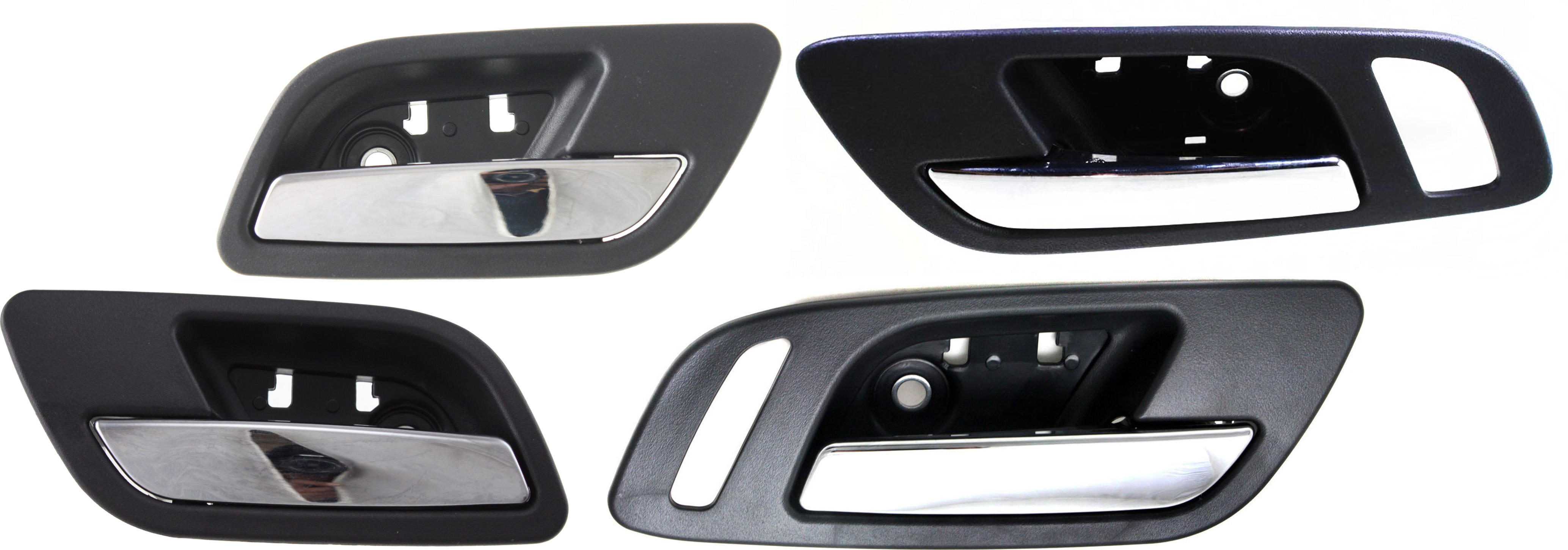 AM SIERRA SIVERADO 07-14 INTERIOR DOOR HANDLE Set of 4 Front and Rear RH and LH Black Bezel Chrome Lever SKU SET ARBC491361-4 Partslink GM1553109 GM1552109 GM1352151 GM1353149 OEM 15935951-22855617-22855620-158