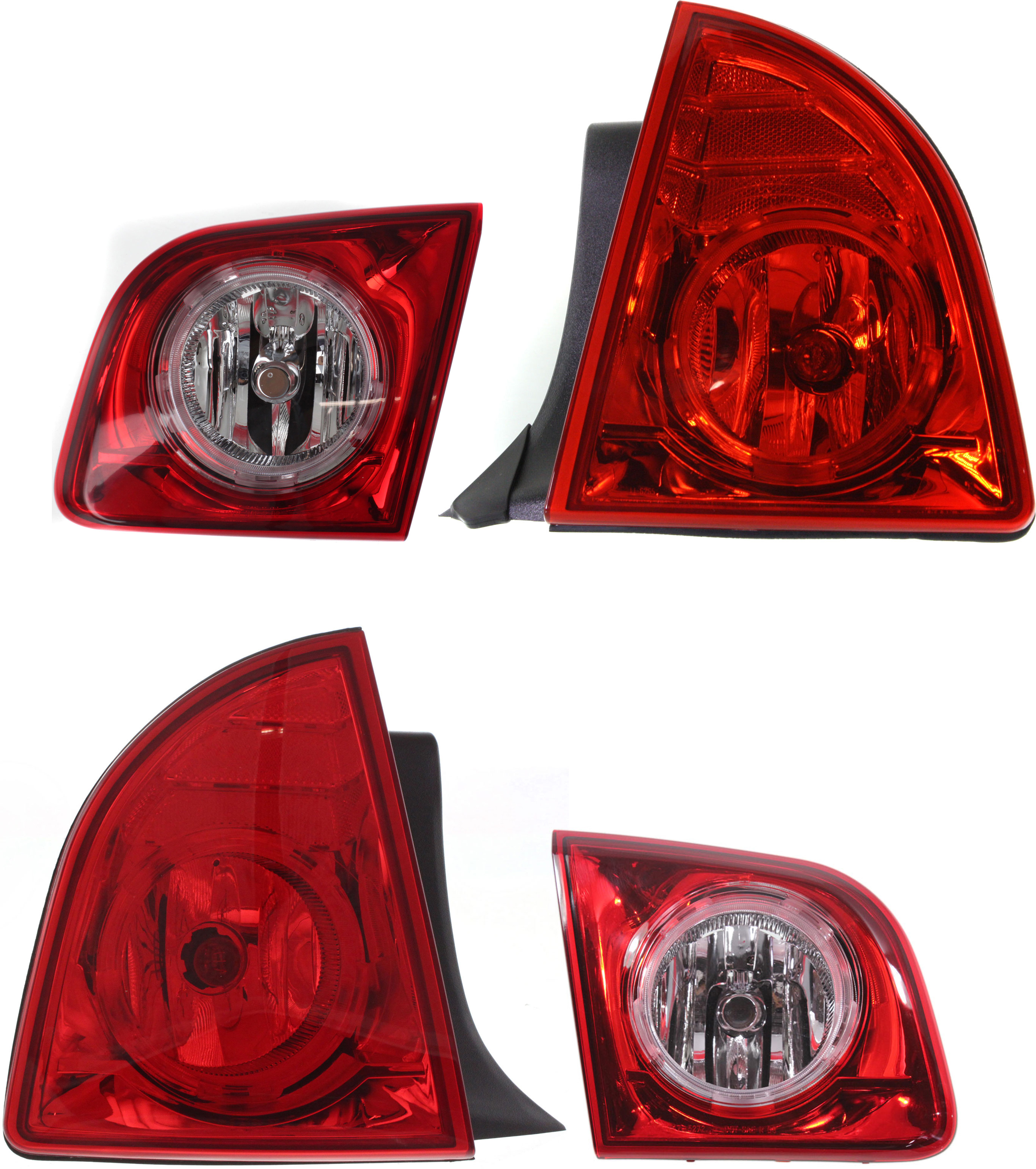 AM MALIBU 08-12 TAIL LAMP RH AND LH w Back Up Light Hybrid LS LT Models SKU SET ARBC730107-4 Partslink GM2801224 GM2800224 GM2883109 GM2882109 OEM 20914364-20914363-15271121-152