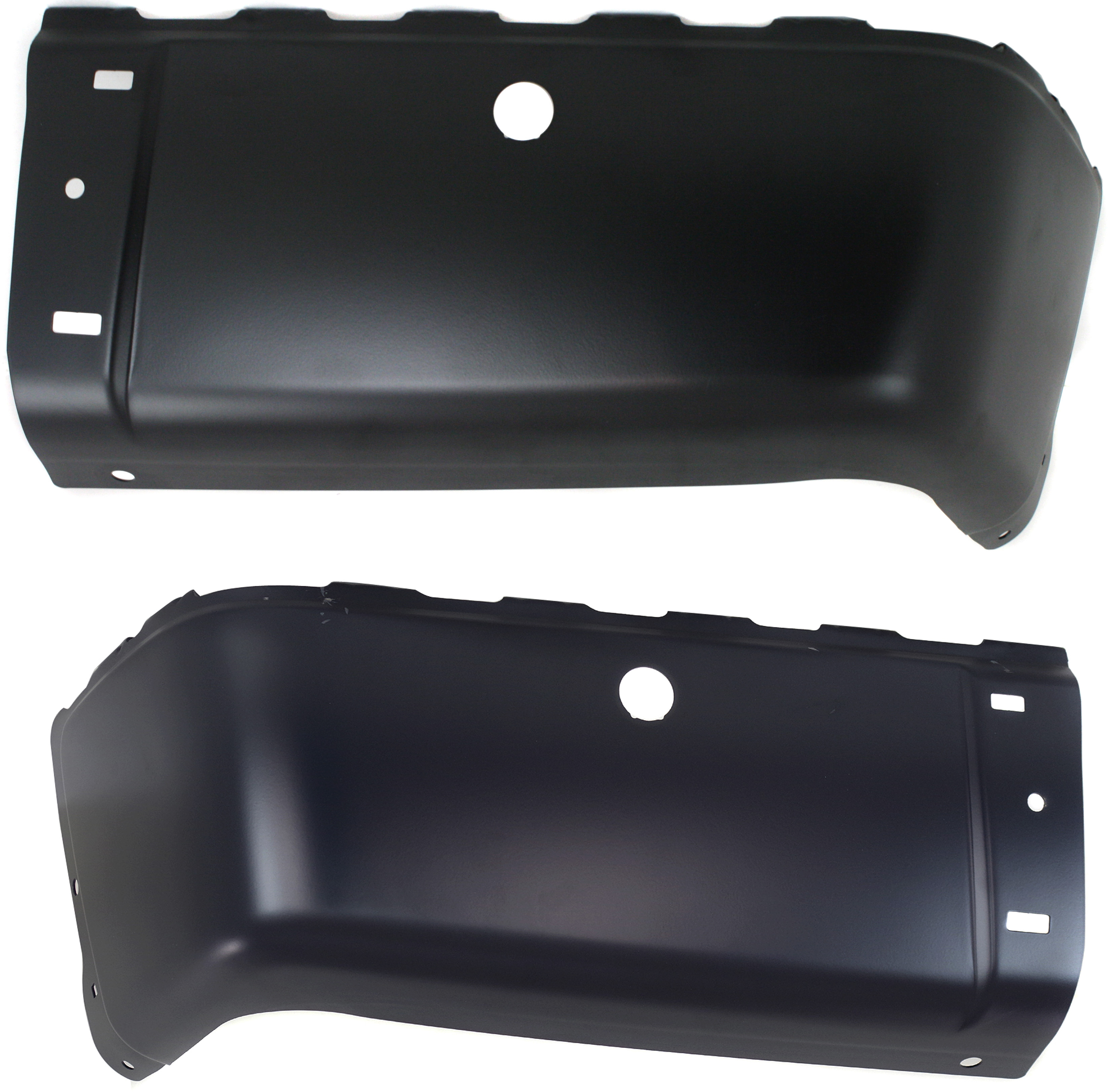 AM SILVERADO SIERRA 07-14 REAR BUMPER END RH AND LH Black Face Bar w Sensor Holes Fits 2007 Non Classic SKU SET ARBC761103 Partslink GM1105148 GM1104148 OEM 15891686-15891685