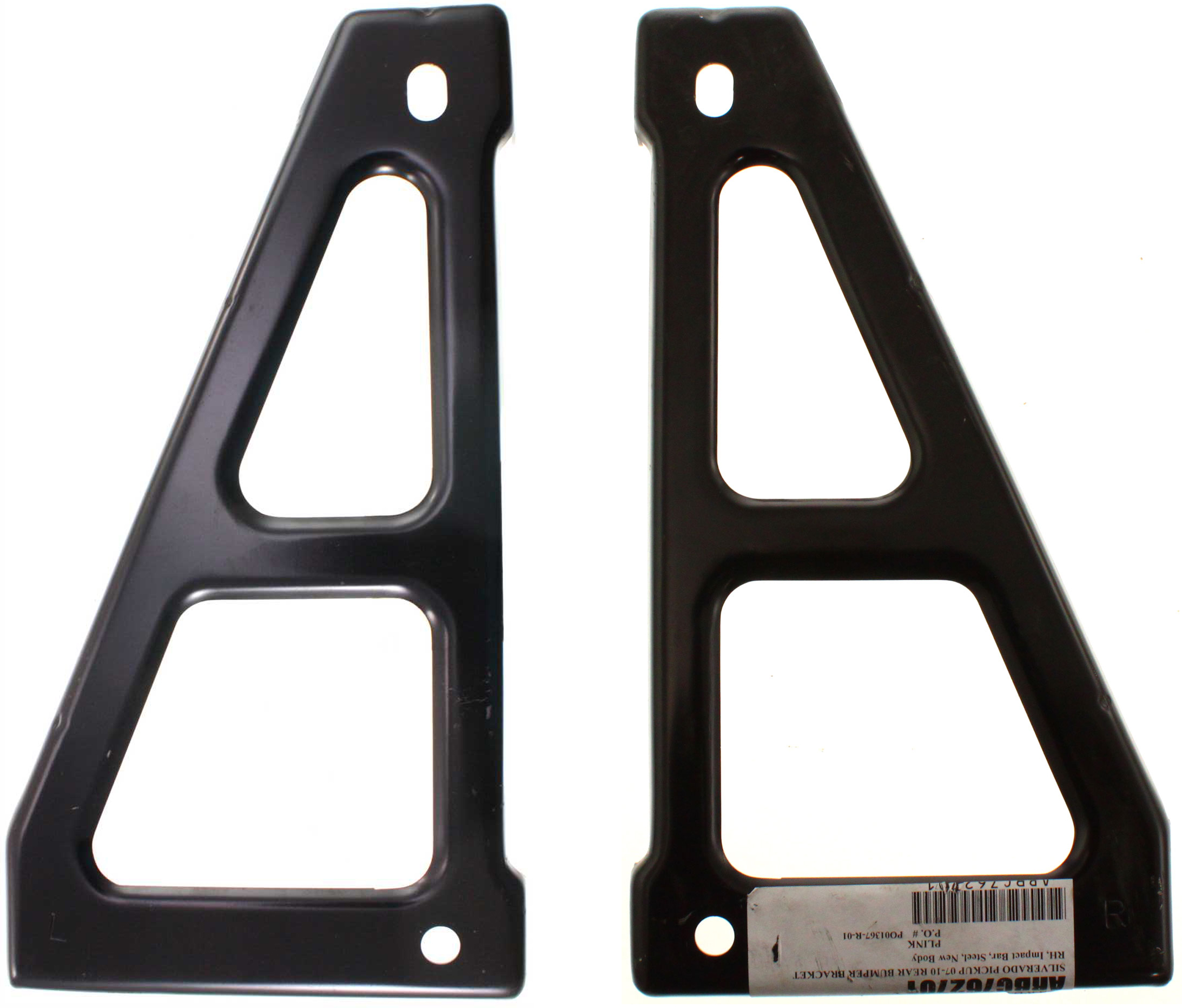 AM SILVERADO SIERRA 07-14 REAR BUMPER BRACKET RH AND LH Impact Bar Steel Excludes 2007 Classic SKU SET ARBC762701 Partslink GM1167120 GM1166120 OEM 20899964-20899963