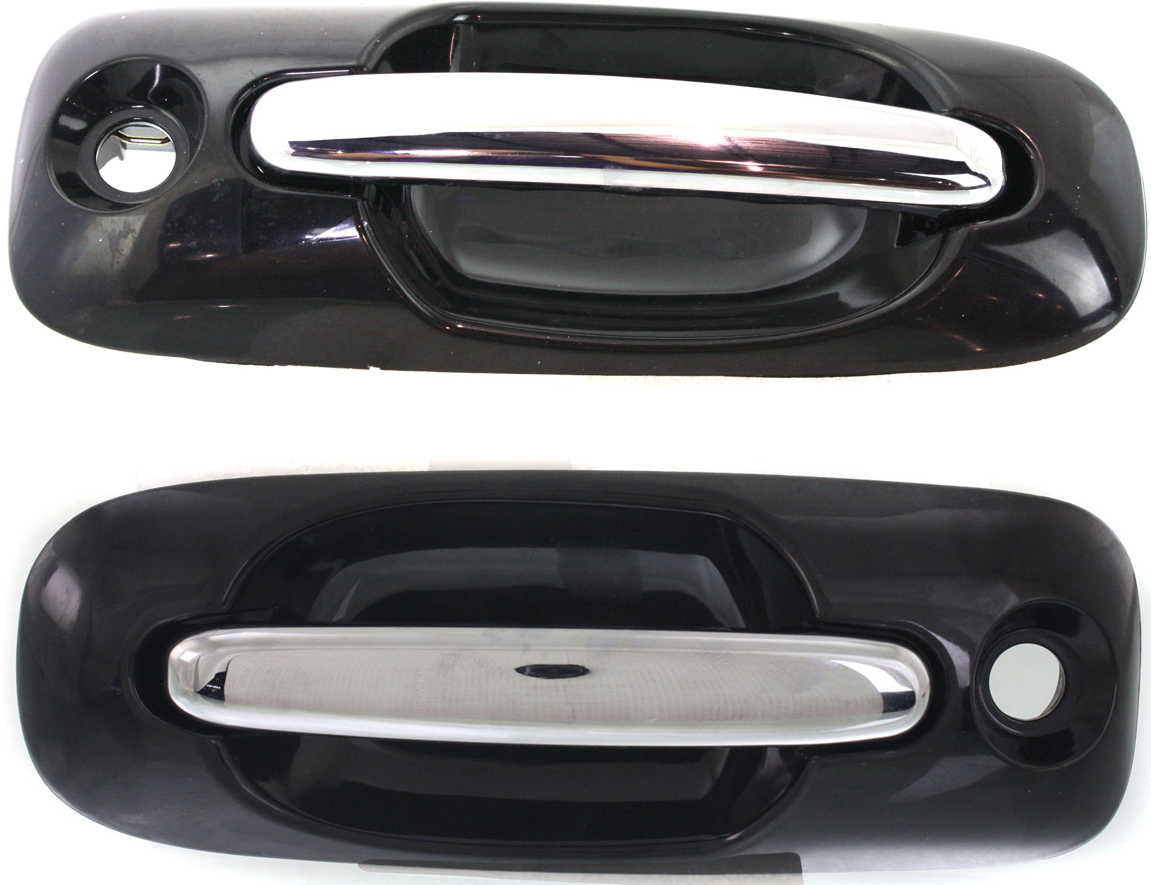 AM TOWN AND COUNTRY 01-07 FRONT DOOR HANDLE RH AND LH Outside Chrme Lvr+Smth Black Hsg. w Keyhole SKU SET ARBD462157 OEM 4717512AC PFM 4717513AC PFM