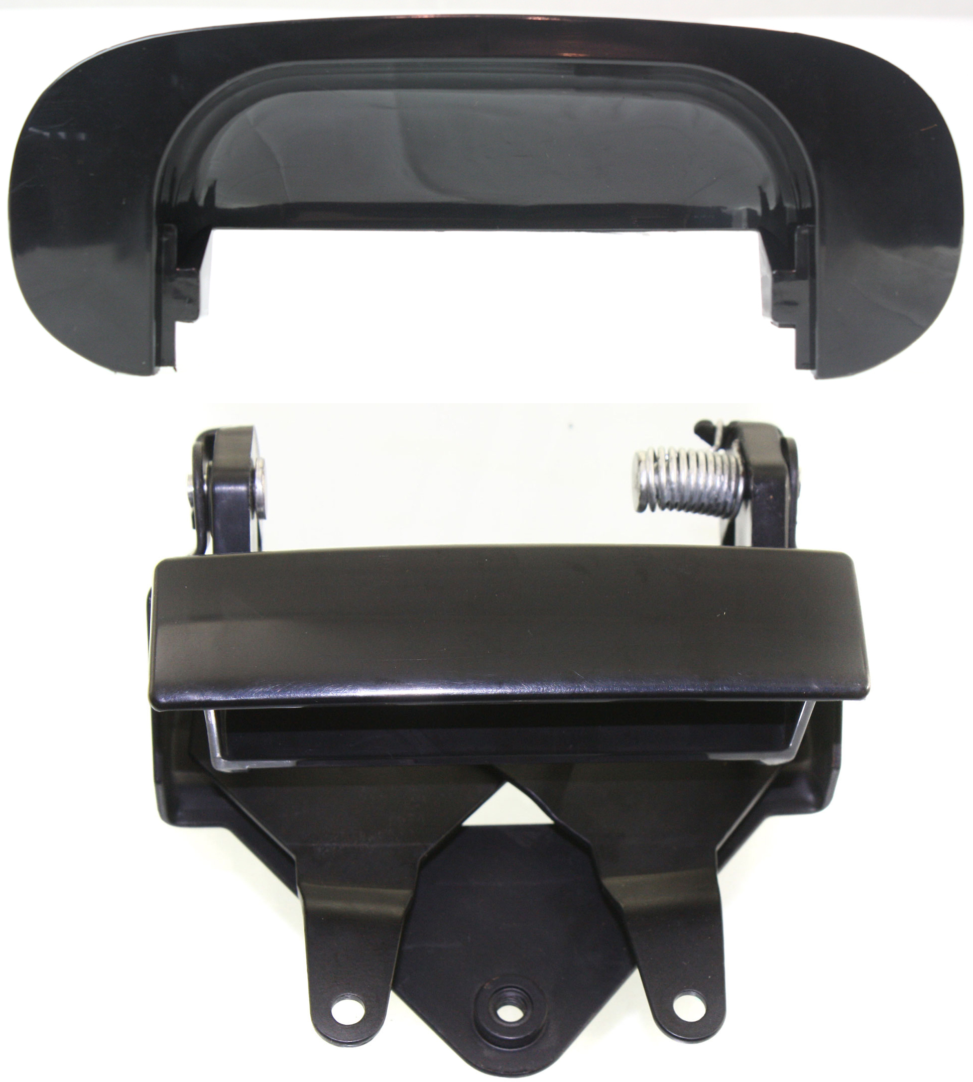 AM RAM FULL SIZE P U 94-02 TAILGATE HANDLE Set of 2 Smooth Black w o Keyhole Plastic Old Body Style SKU SET ARBD580712-2 Partslink CH1916101 OEM 55074580AC PFM 55074751