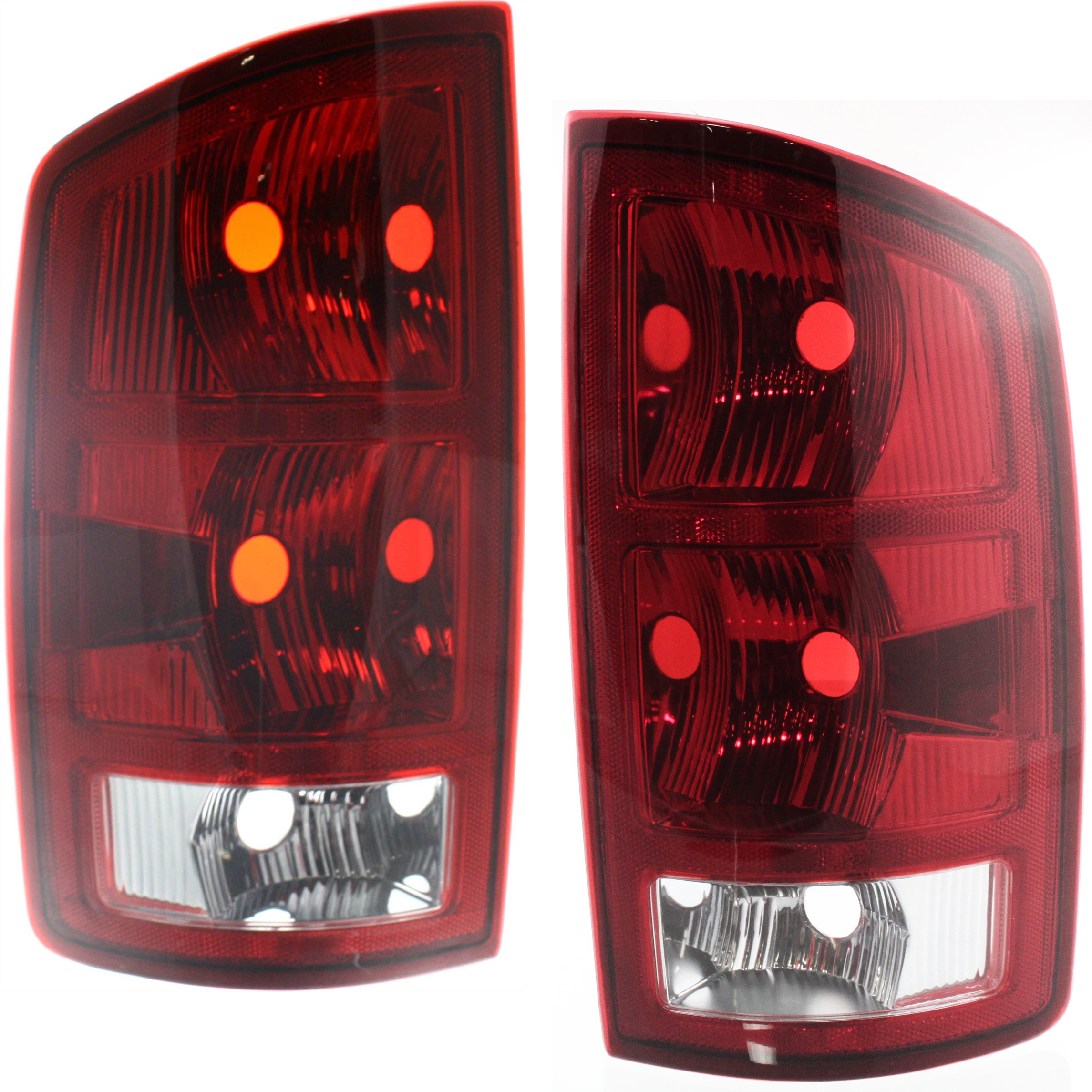AM DODGE FULL SIZE P U 02-06 TAIL LAMP RH AND LH Lens and Housing Halogen w o Circuit Board New Body Style SKU SET ARBD730101 Partslink CH2819107 CH2818106 OEM 55077348AF 55077347AF