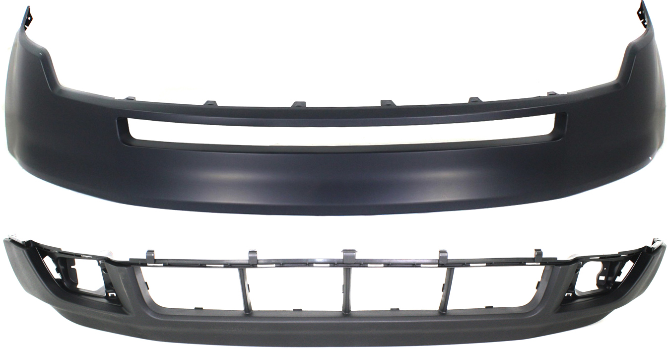 AM EDGE 07-10 FRONT BUMPER COVER Set of 2 Upper and Lower Textured Thermoplastic CAPA SKU SET ARBF010302PQ Partslink FO1014106C FO1015105C OEM 7T4Z17D957APTM 7T4Z17D957B